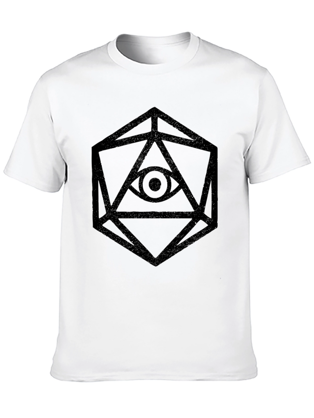 Geometric Eye Graphic Tee - Black