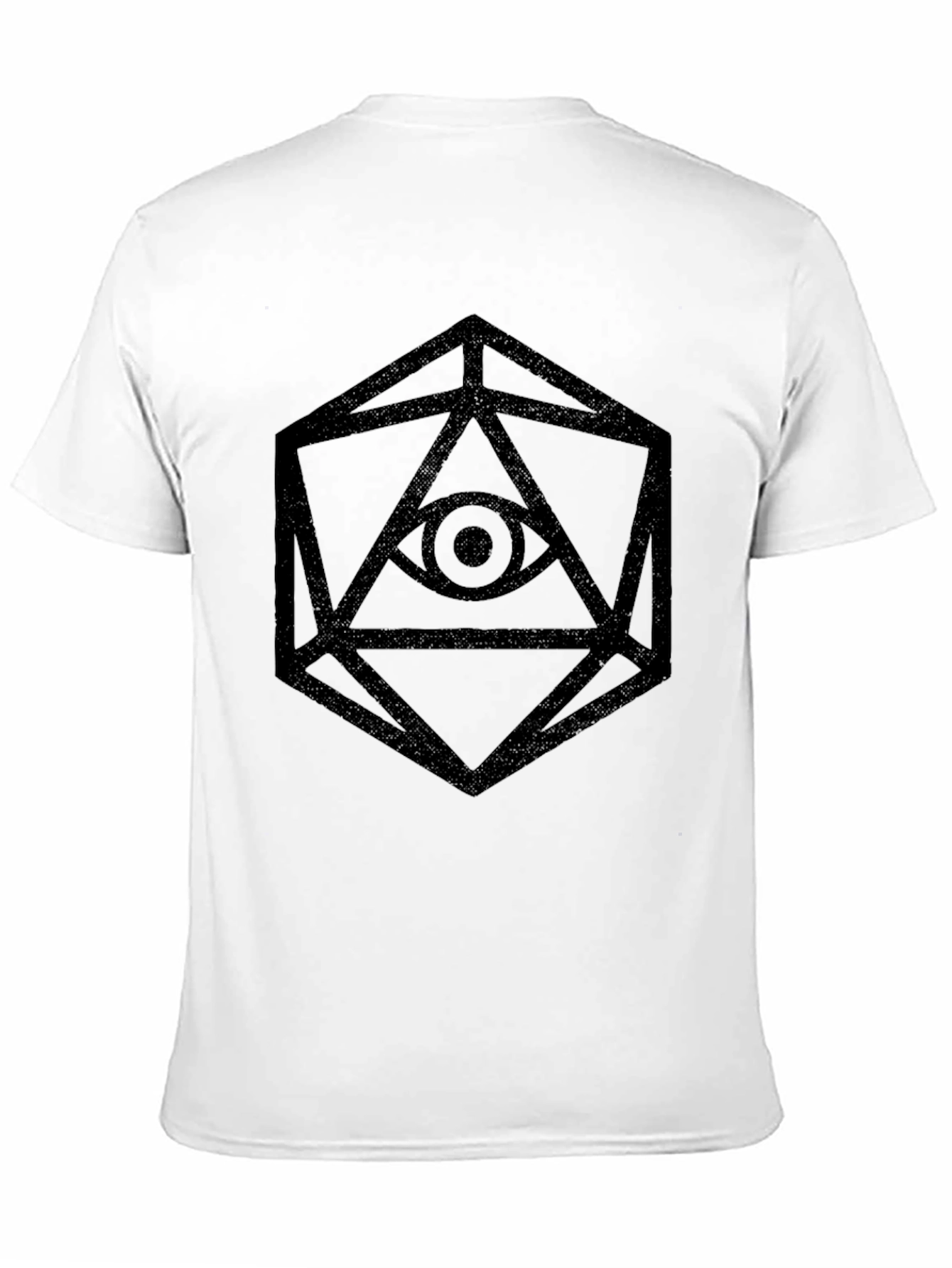 Geometric Eye Graphic Tee - Black