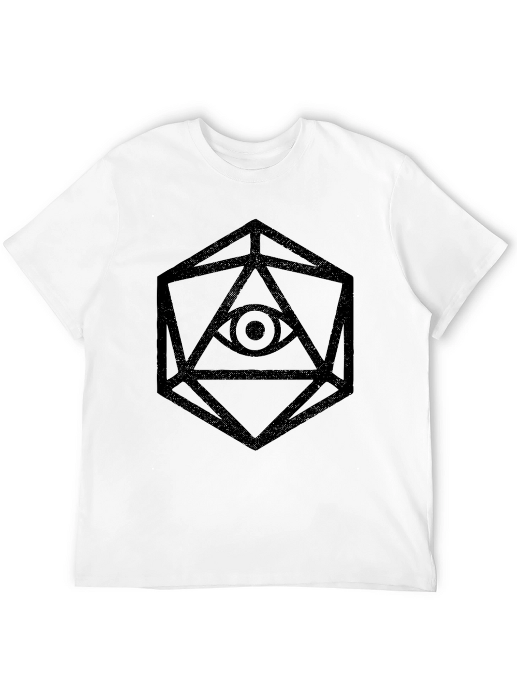 Geometric Eye Graphic Tee - Black