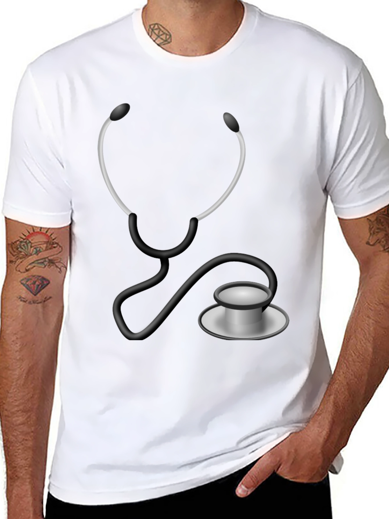 Stethoscope Graphic T-Shirt - Medical Humor Tee