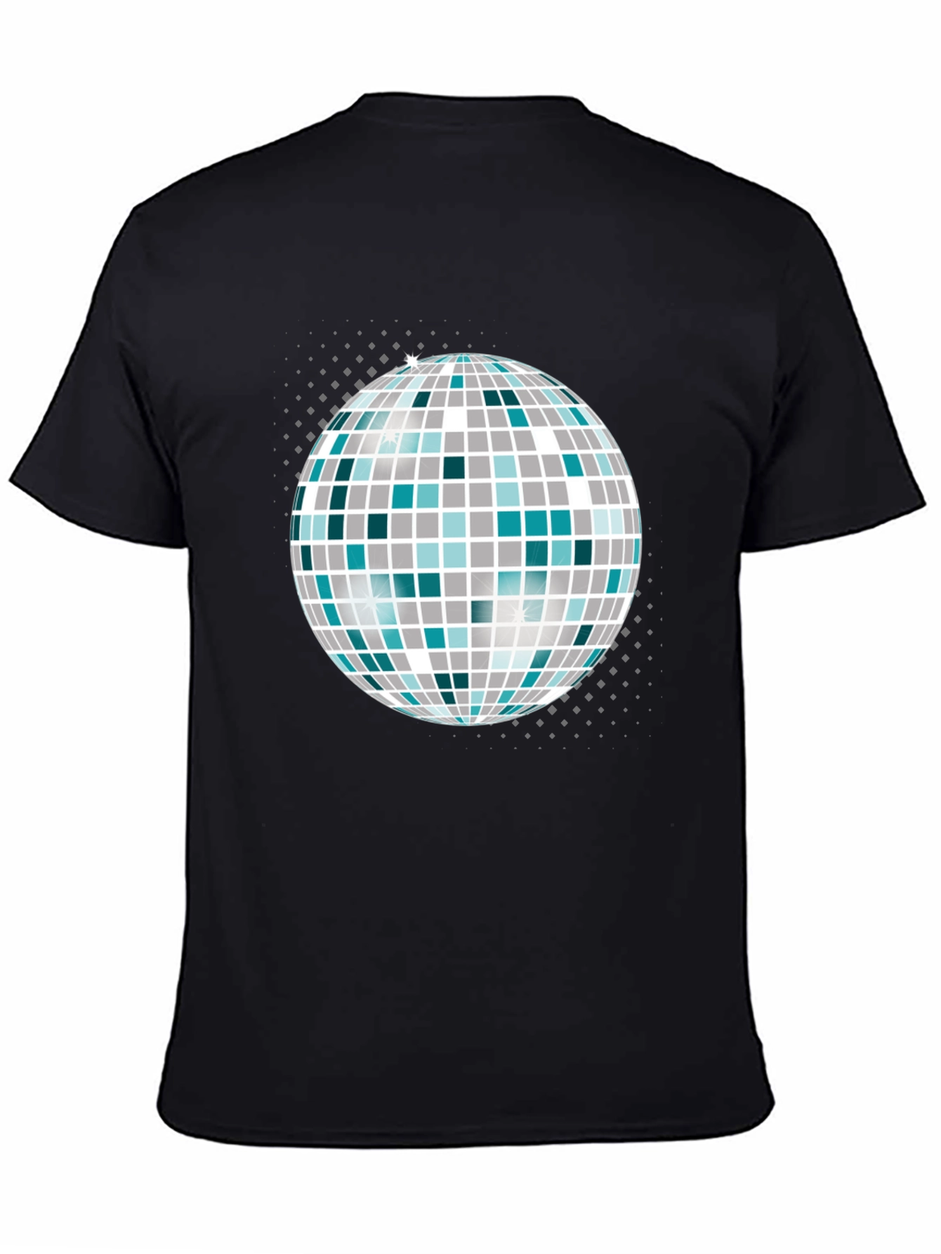 Disco Ball Graphic Tee - Black Cotton T-Shirt