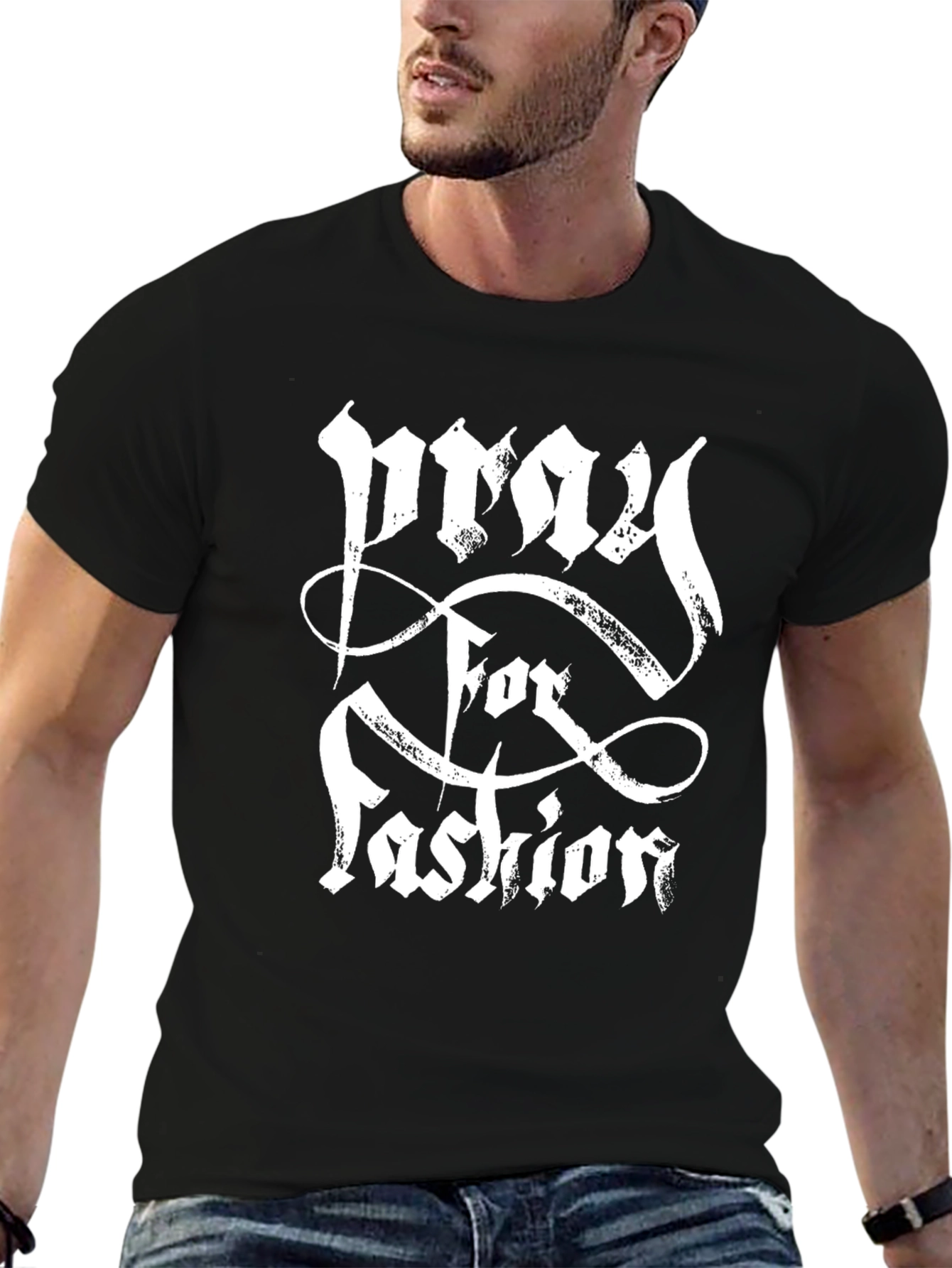 Pray for Fashion Black Graphic Tee