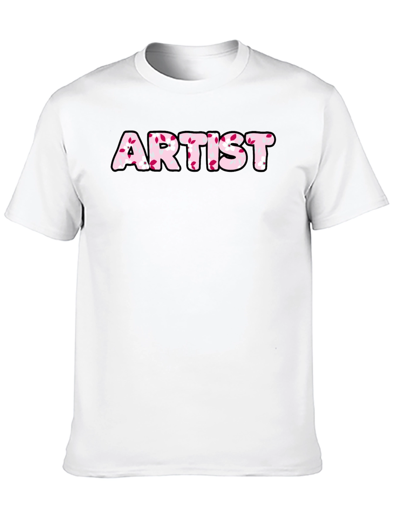 Artist Floral Print Black Tee