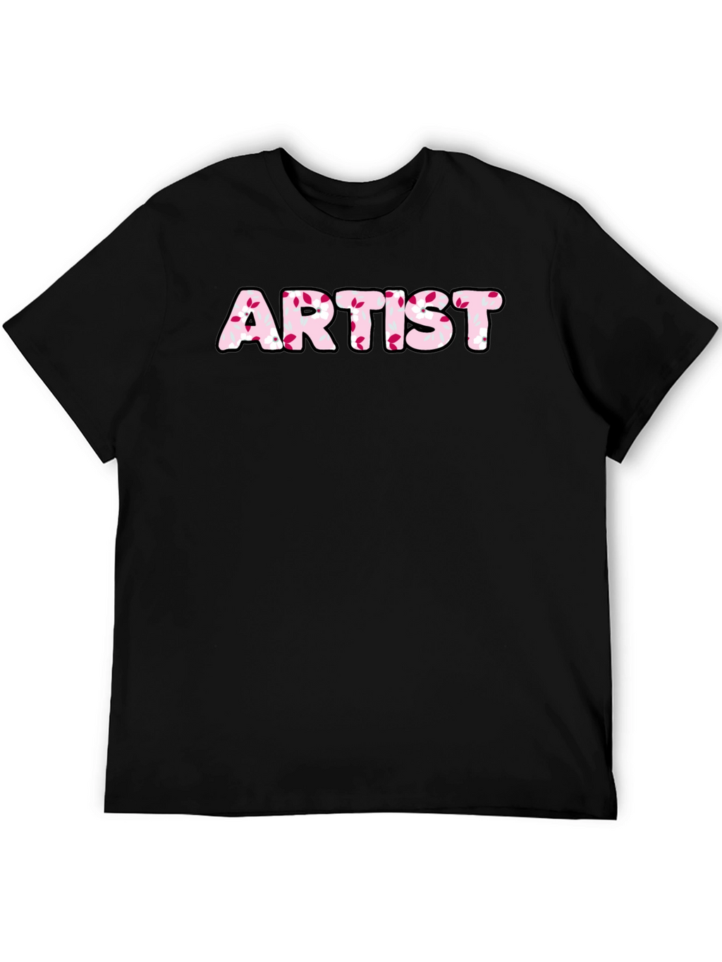 Artist Floral Print Black Tee