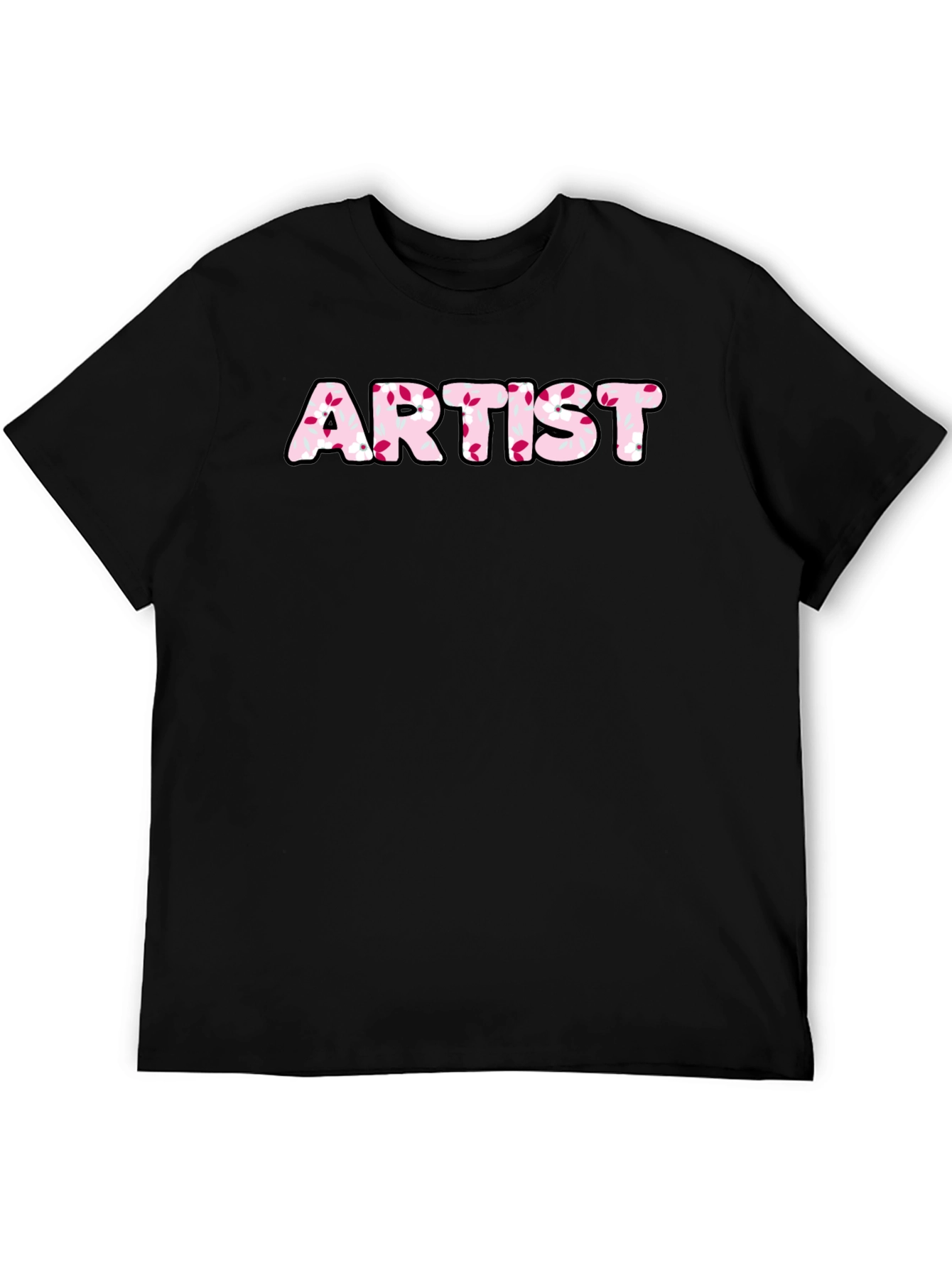Artist Floral Print Black Tee