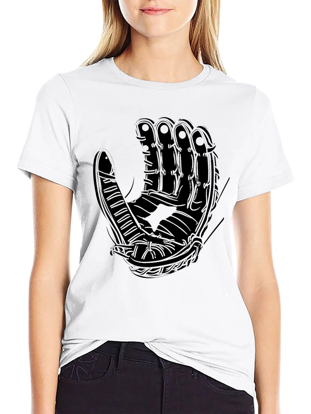 Baseball Glove Graphic T-Shirt - Classic Black