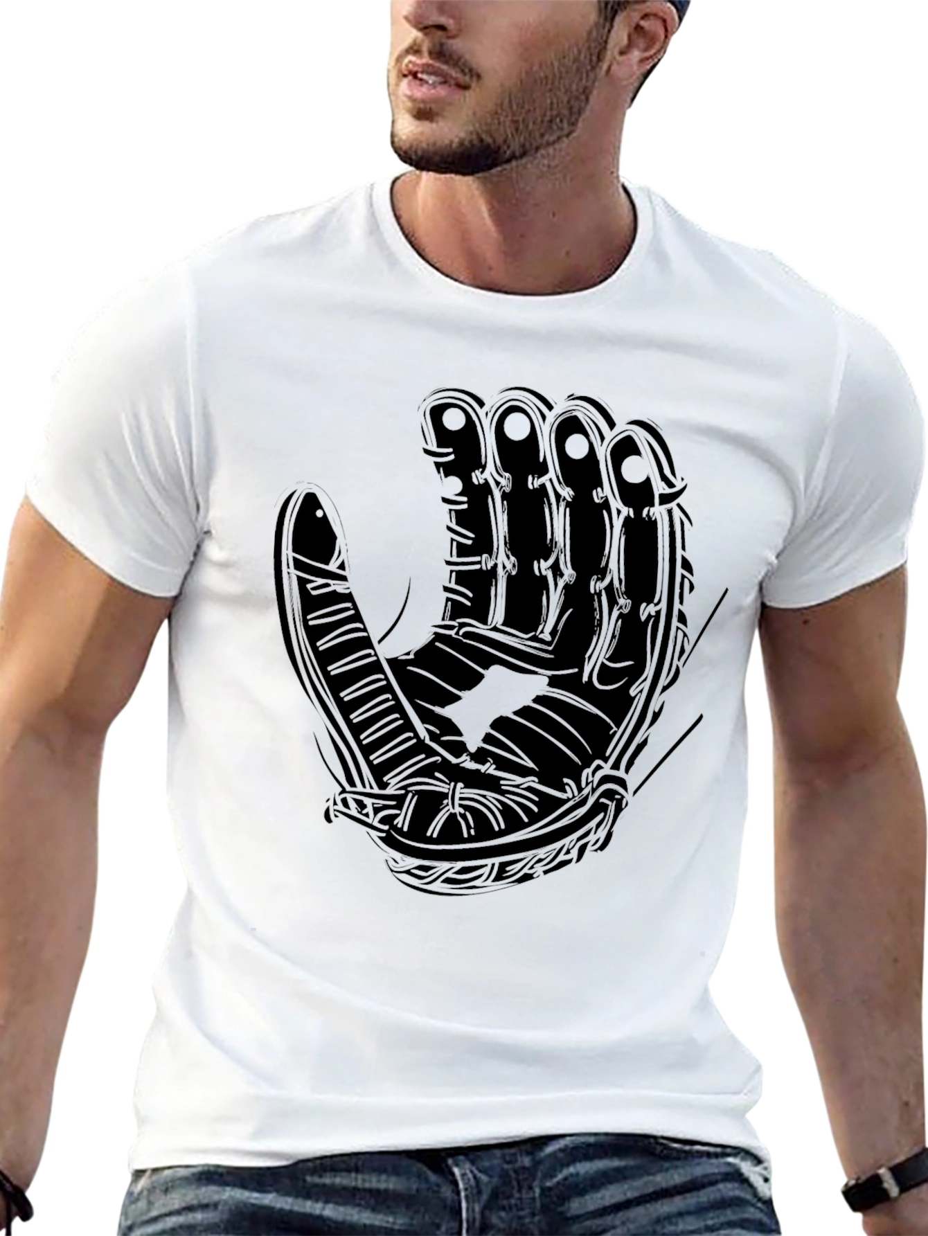 Baseball Glove Graphic T-Shirt - Classic Black