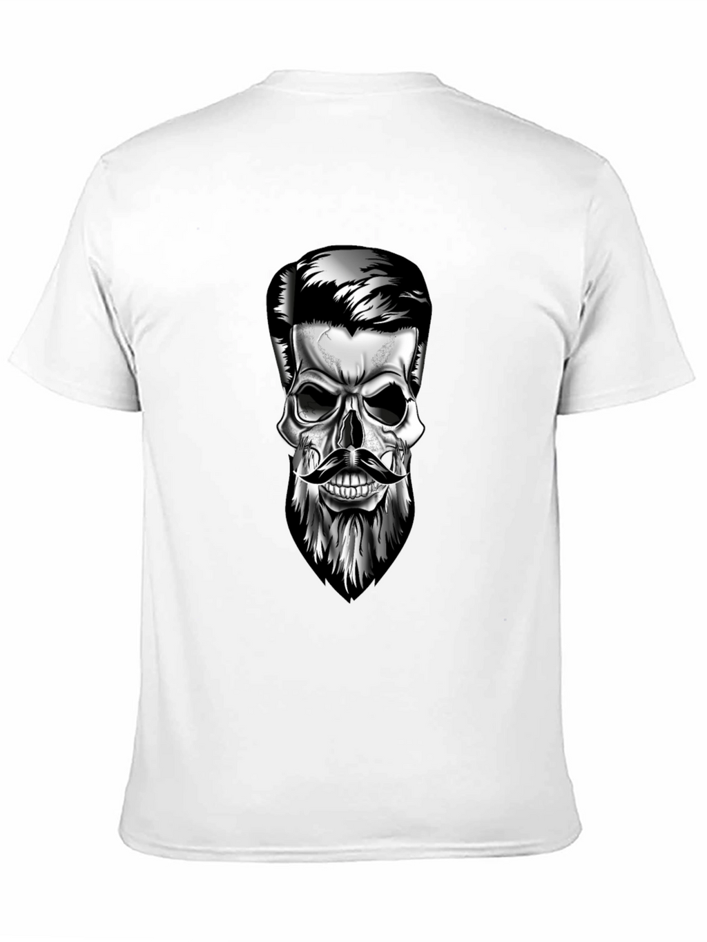 Skull with Beard Graphic T-Shirt - Stylish Mens Tee