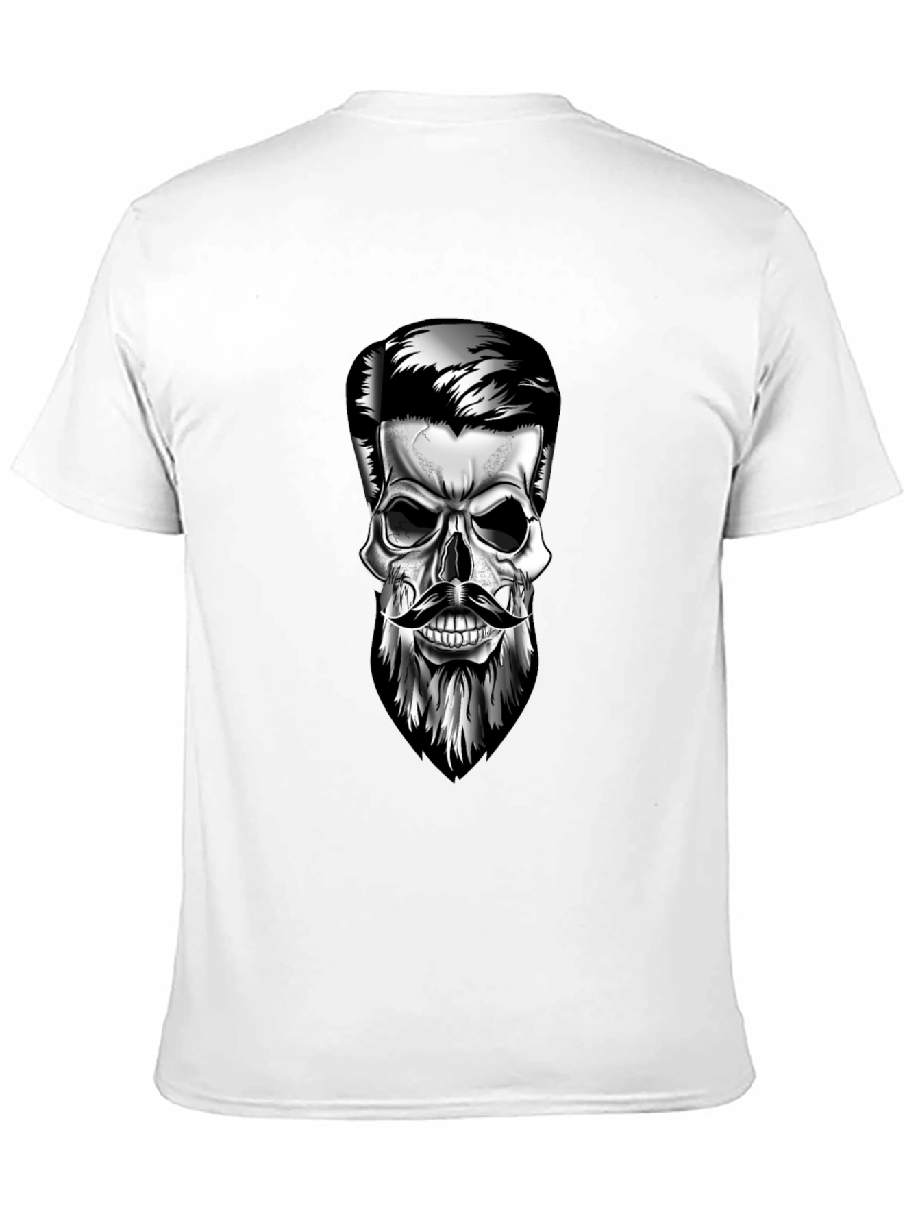 Skull with Beard Graphic T-Shirt - Stylish Mens Tee