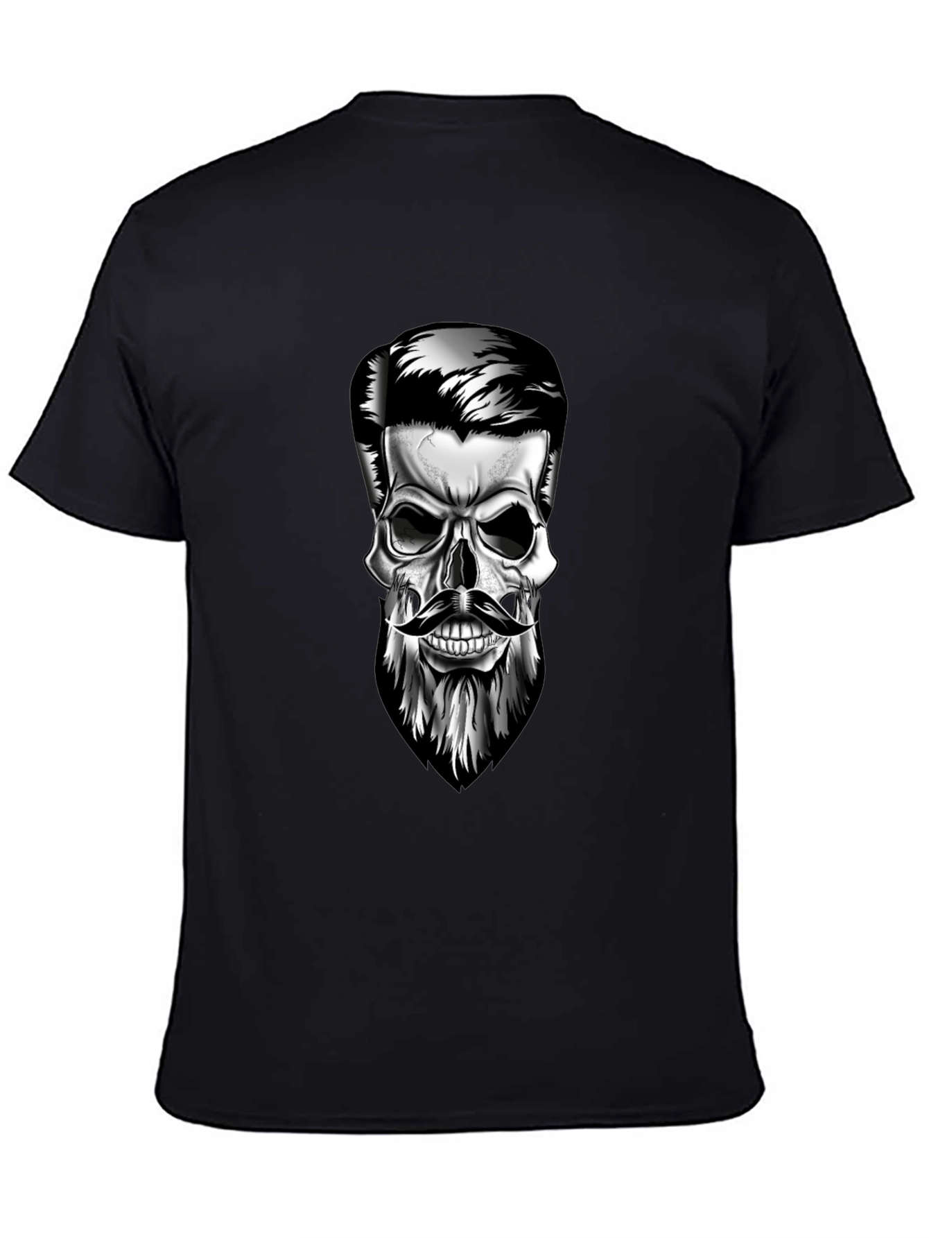 Skull with Beard Graphic T-Shirt - Stylish Mens Tee