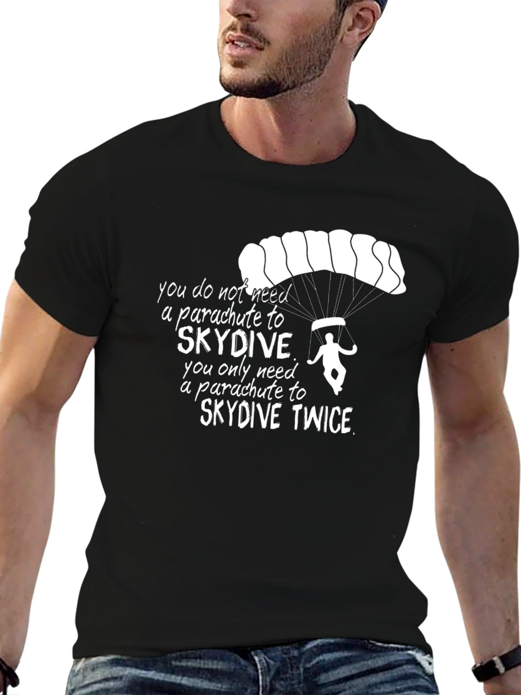 Skydiving Twice Graphic Tee -  Need a Parachute?