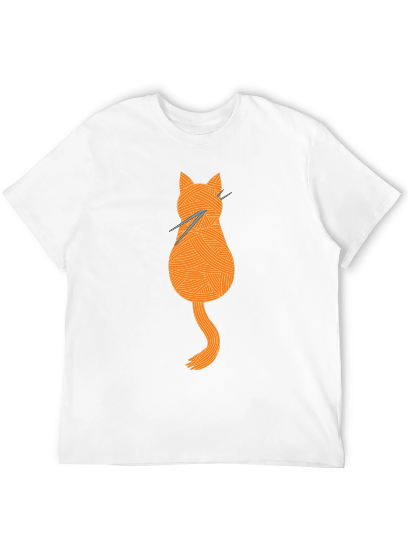 Knitting Cat Tee - Yarn Lovers Graphic T-Shirt