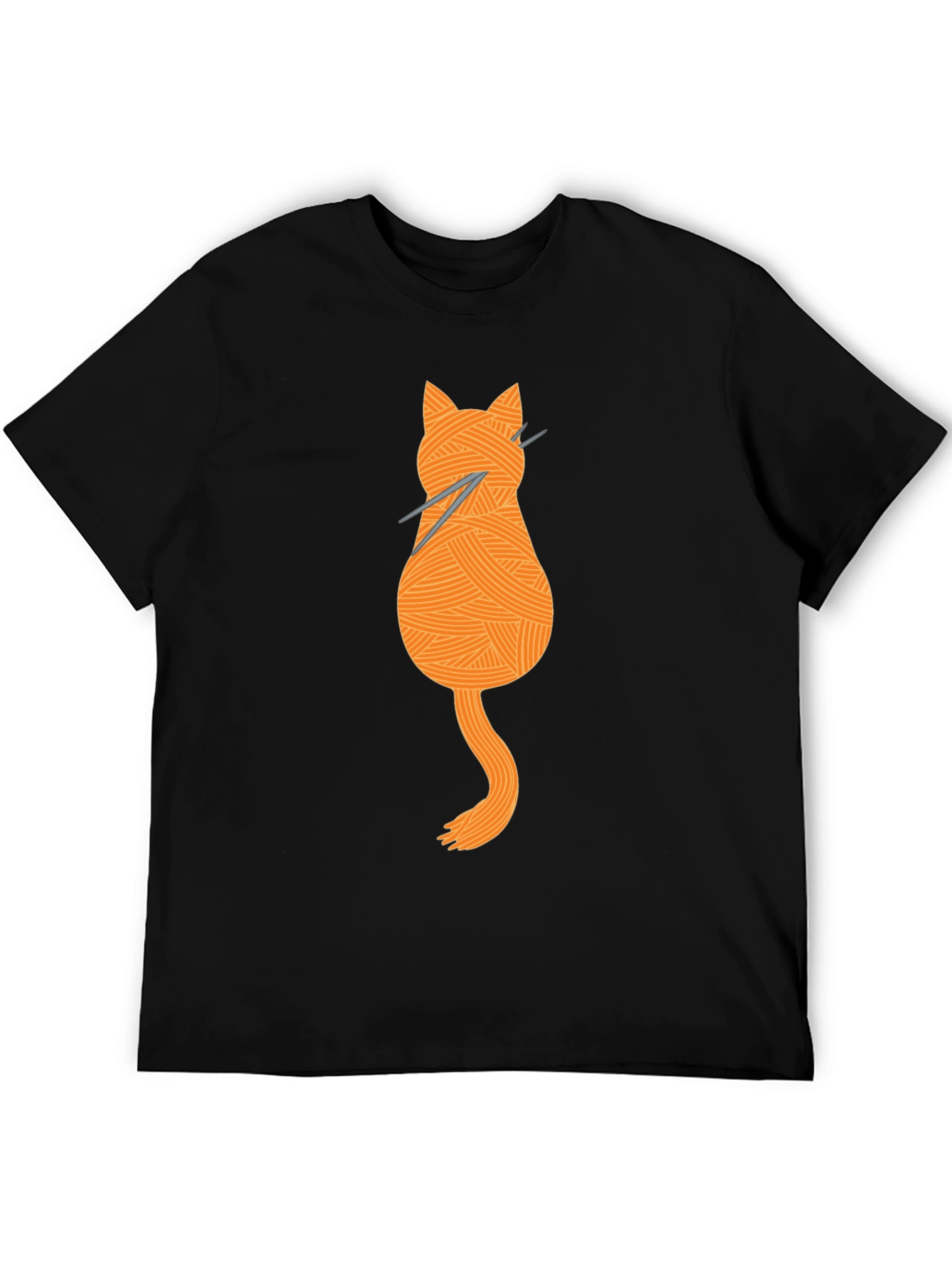 Knitting Cat Tee - Yarn Lovers Graphic T-Shirt