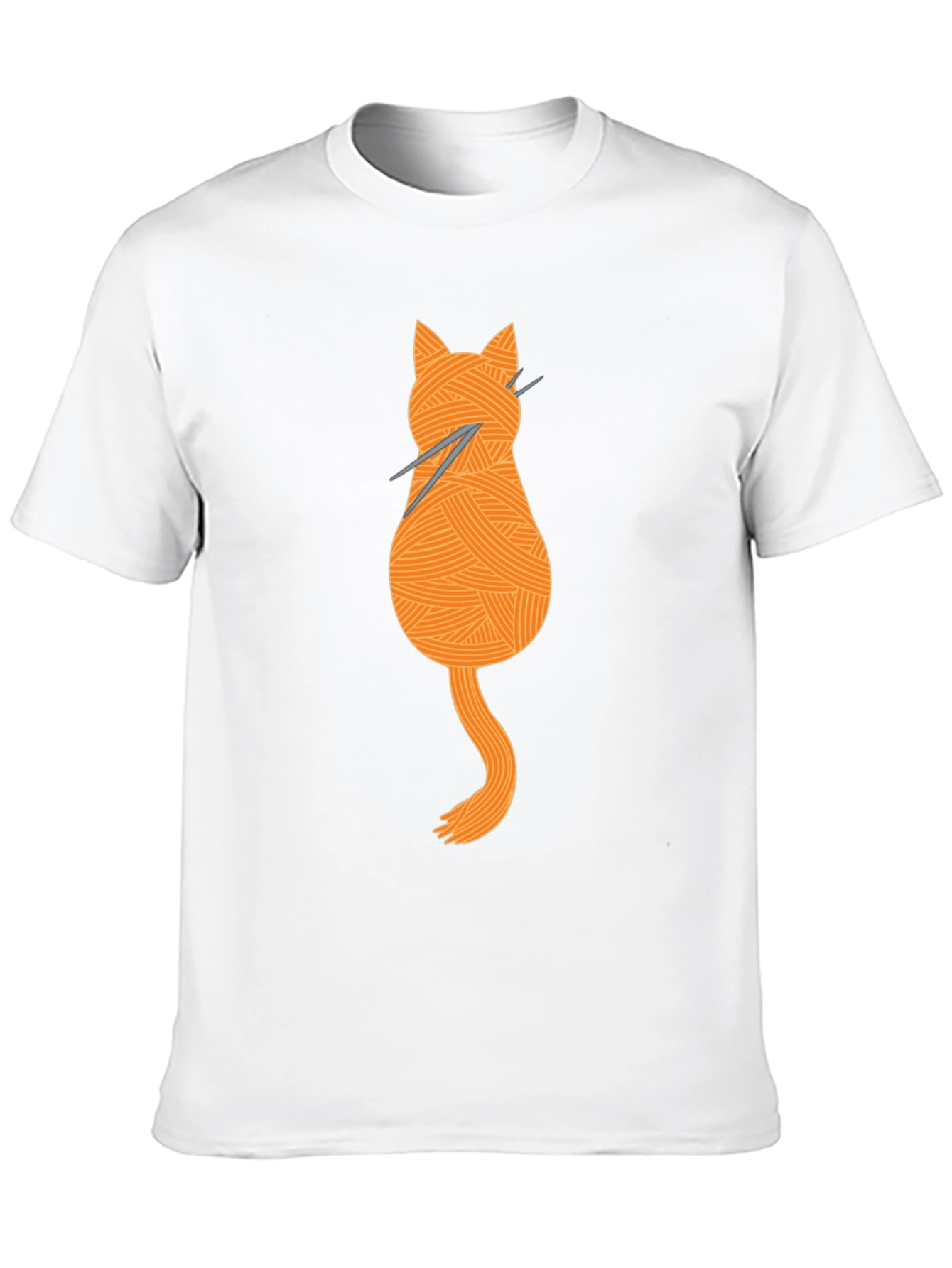 Knitting Cat Tee - Yarn Lovers Graphic T-Shirt