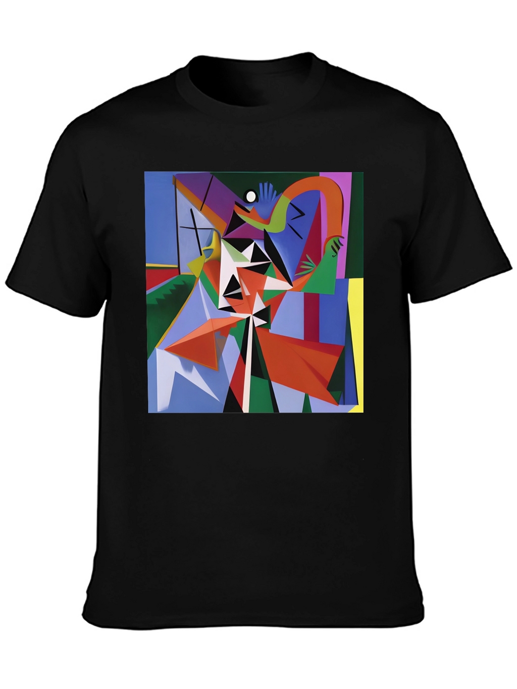 Abstract Geometric Art Print Black T-Shirt