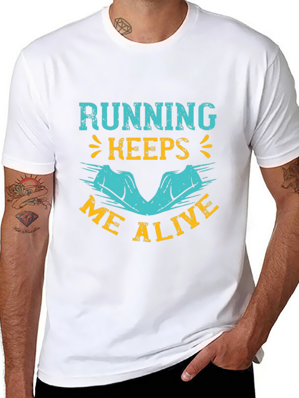 Running Keeps Me Alive Graphic Tee - Black