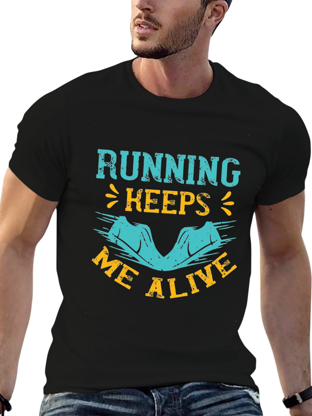 Running Keeps Me Alive Graphic Tee - Black