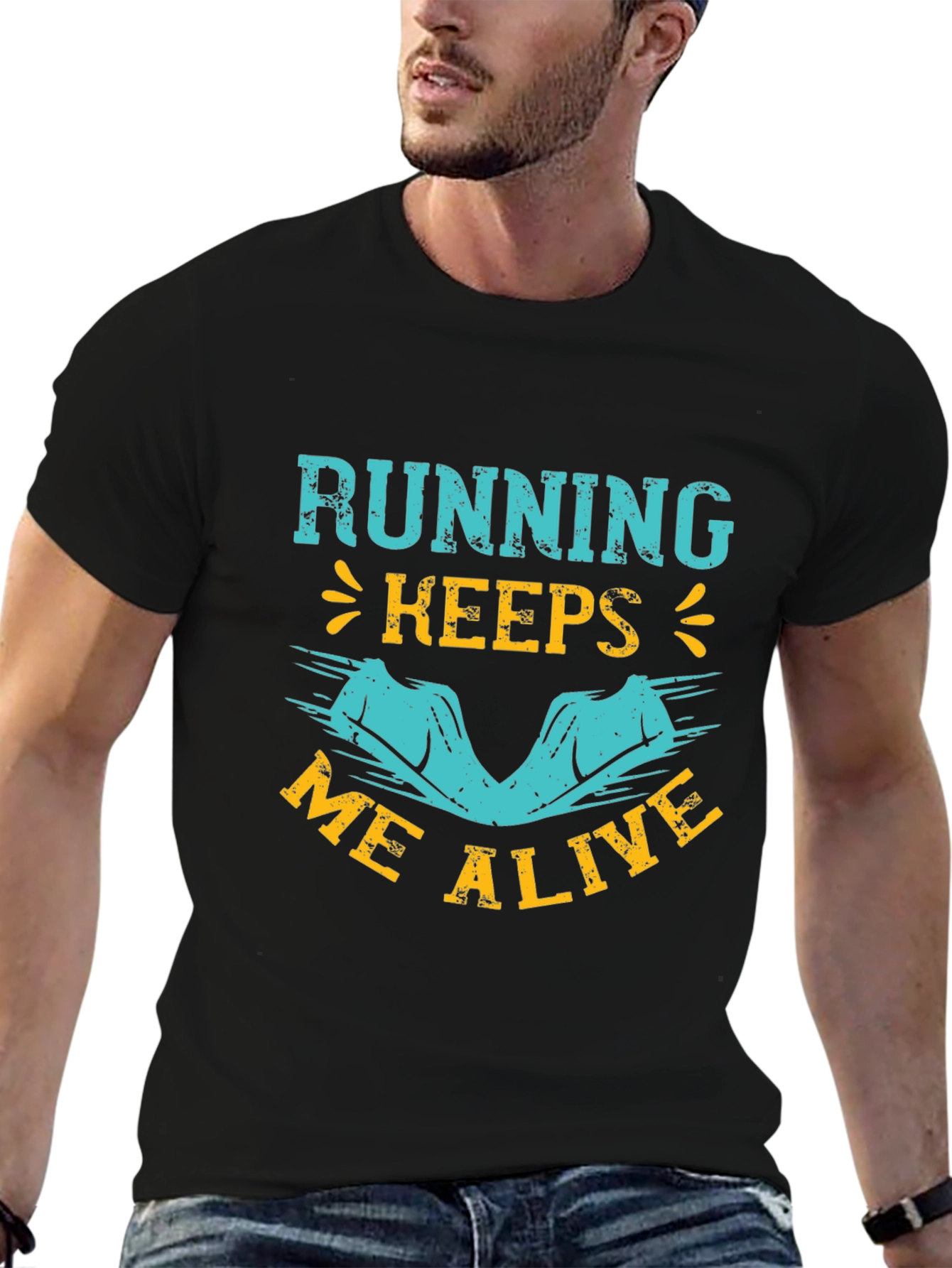 Running Keeps Me Alive Graphic Tee - Black