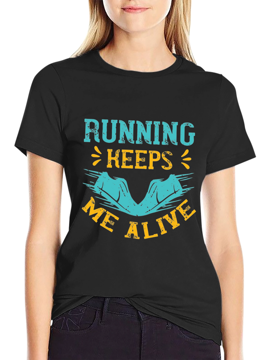 Running Keeps Me Alive Graphic Tee - Black