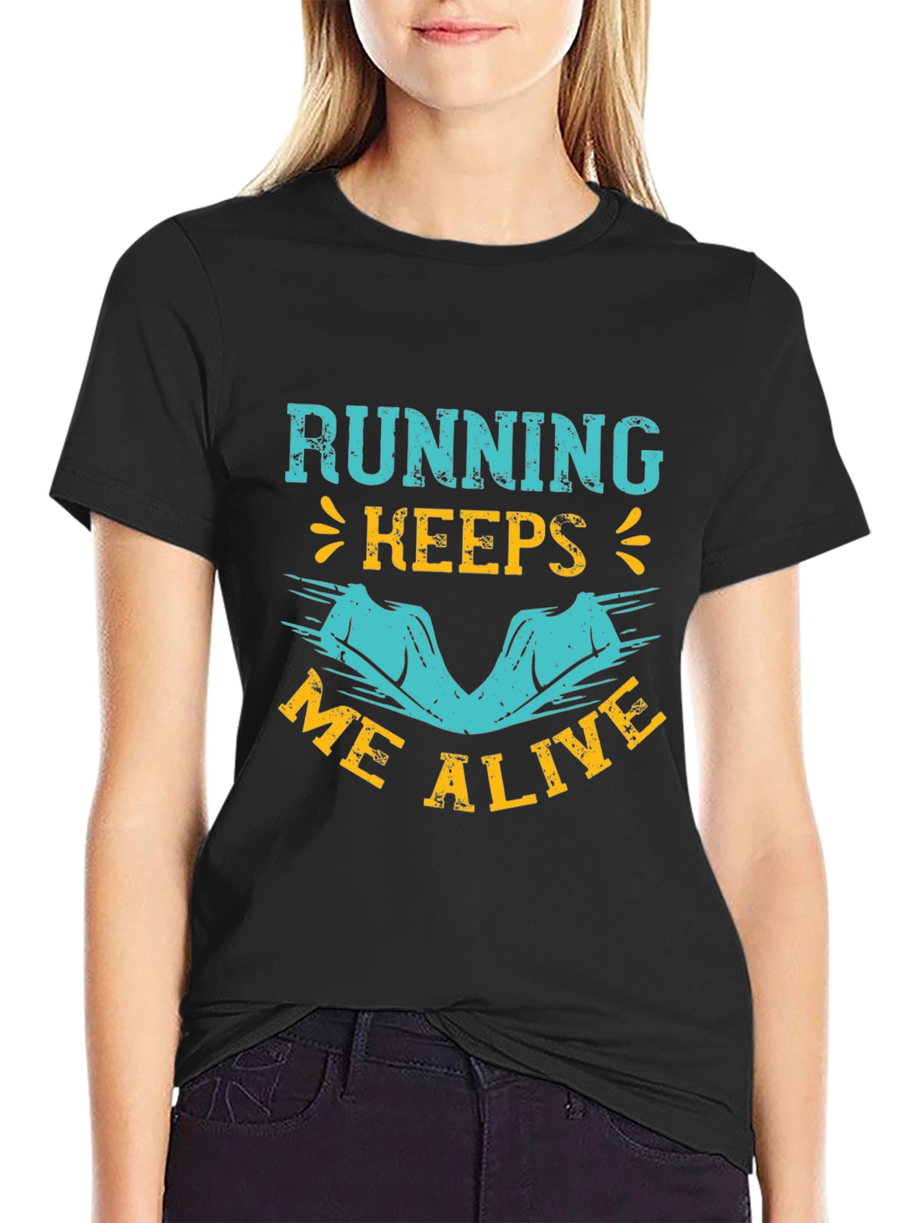 Running Keeps Me Alive Graphic Tee - Black