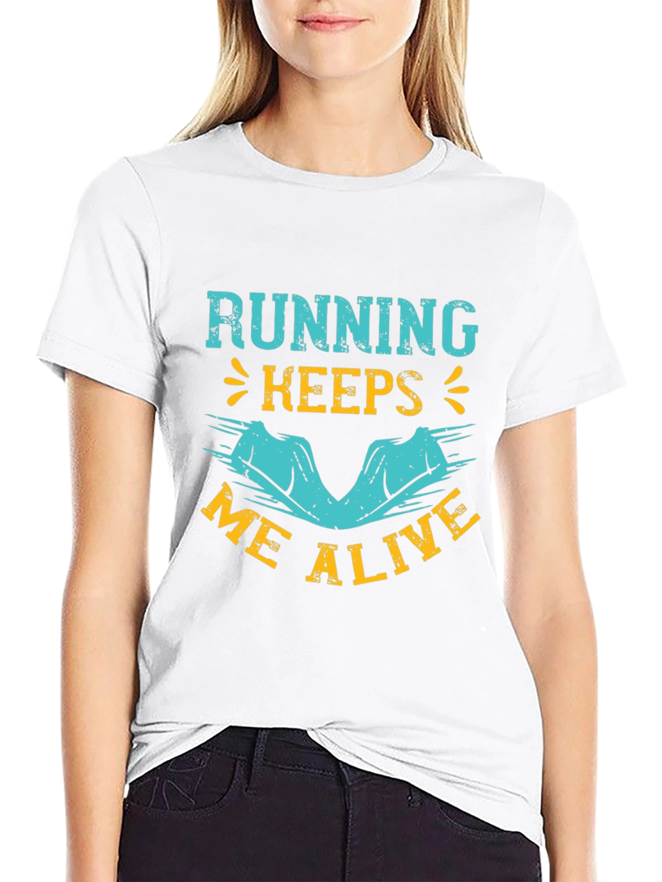 Running Keeps Me Alive Graphic Tee - Black