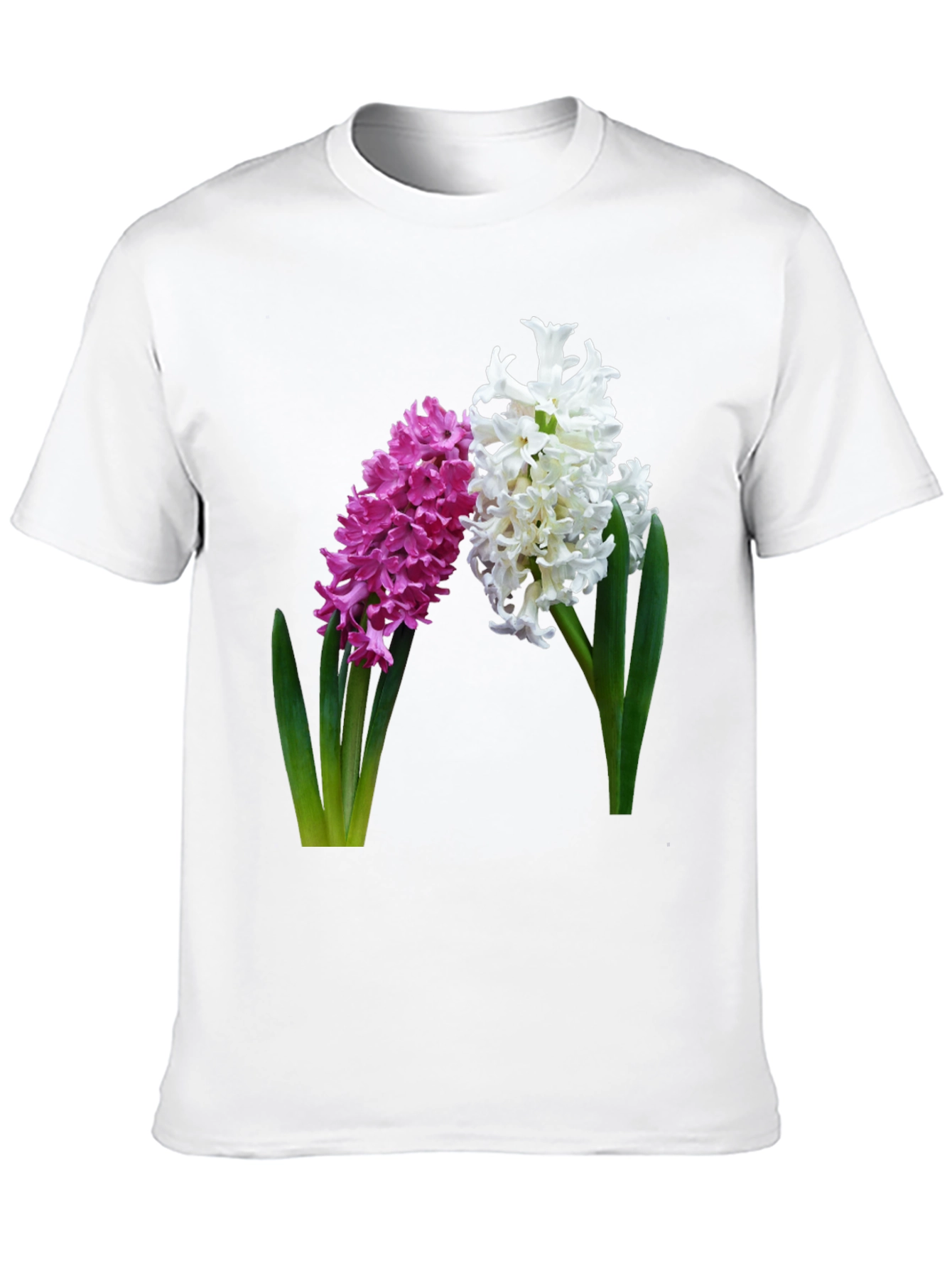 Floral Hyacinth Print Black T-Shirt