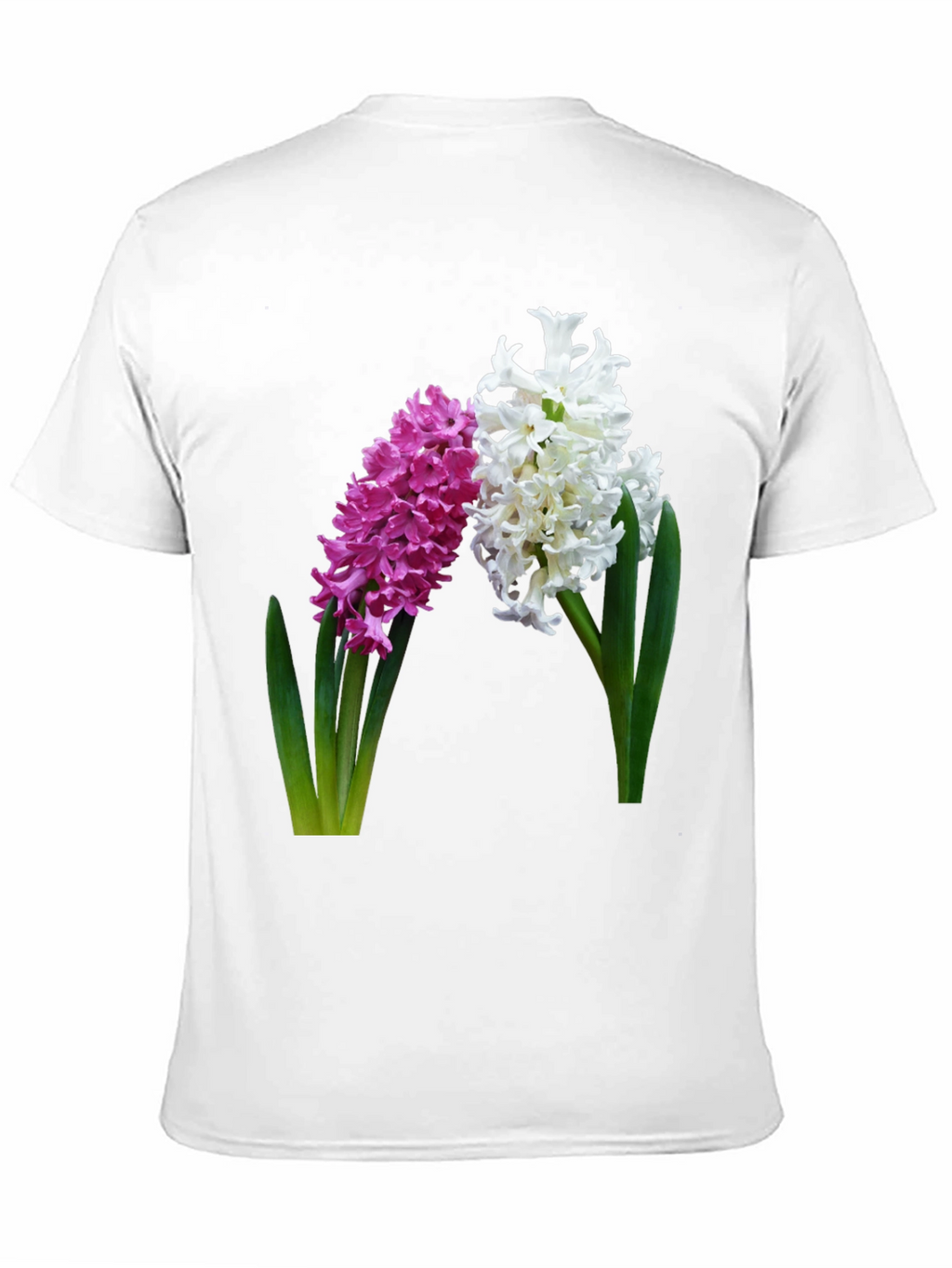 Floral Hyacinth Print Black T-Shirt