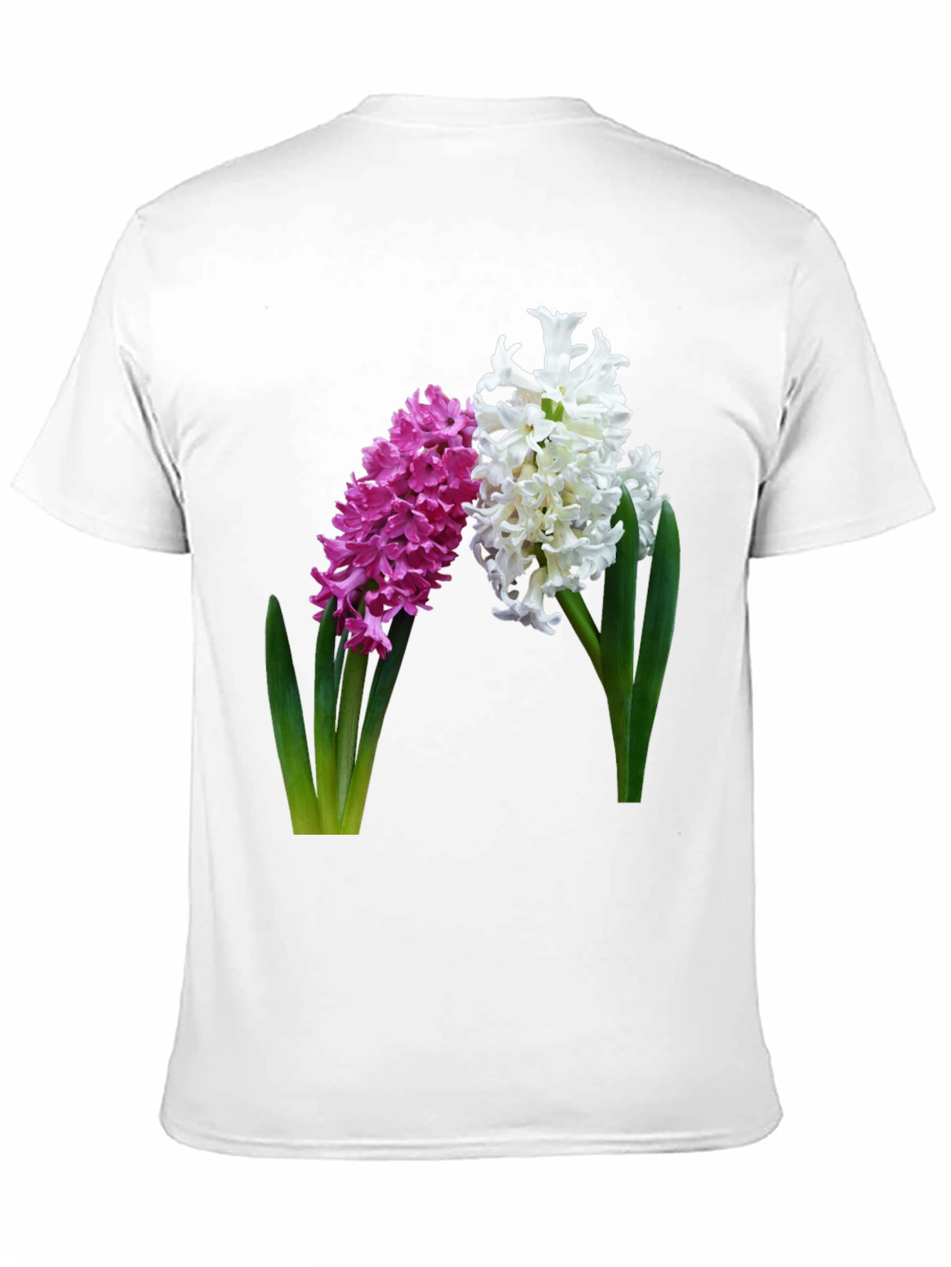 Floral Hyacinth Print Black T-Shirt