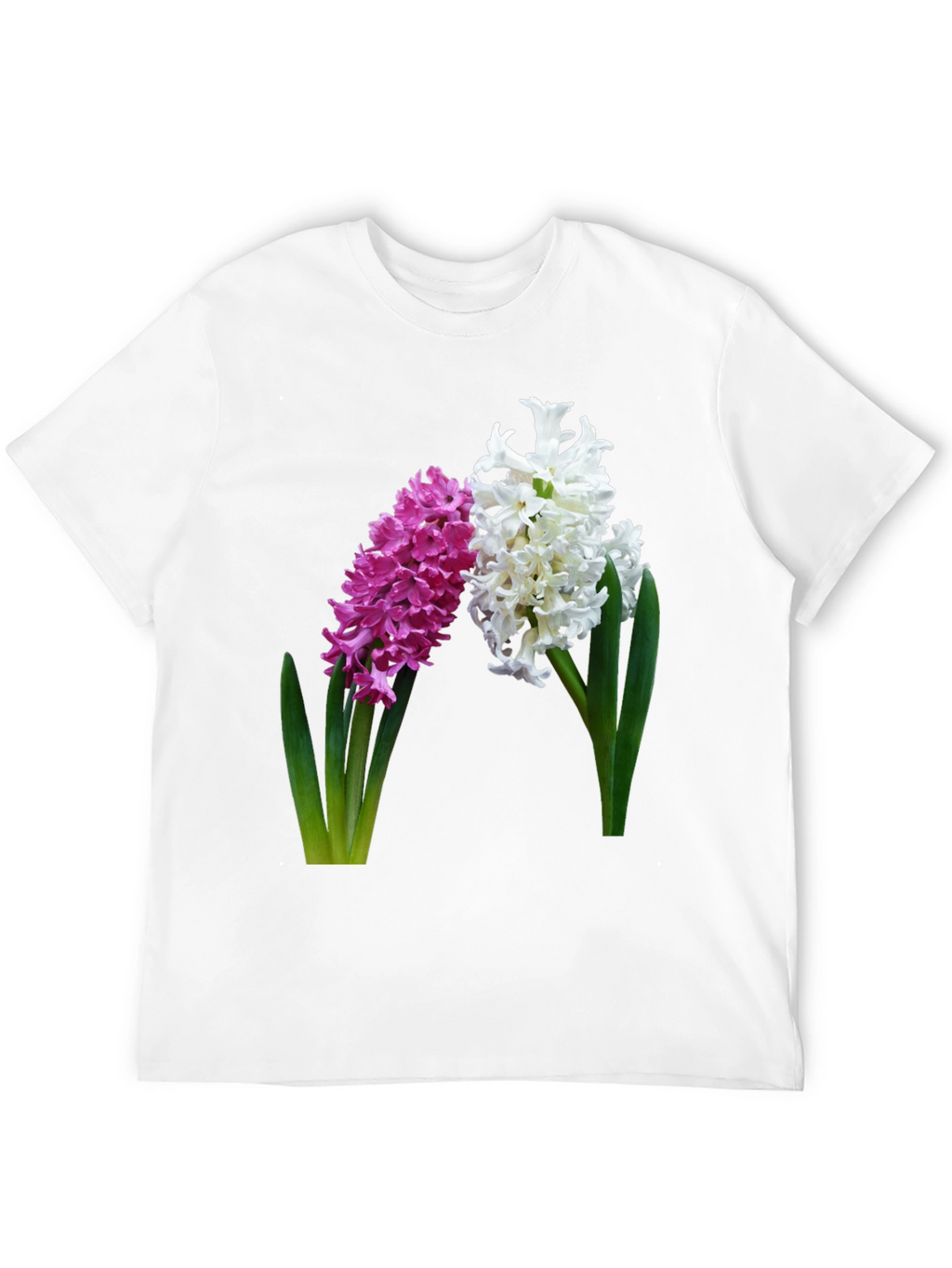Floral Hyacinth Print Black T-Shirt