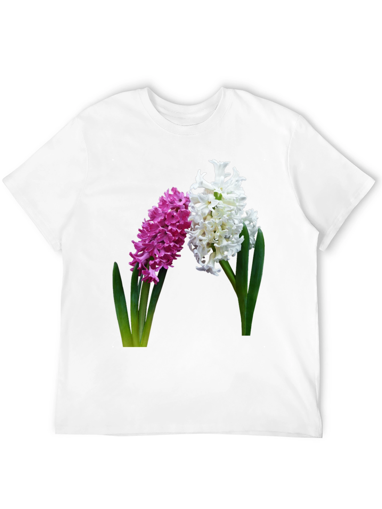 Floral Hyacinth Print Black T-Shirt