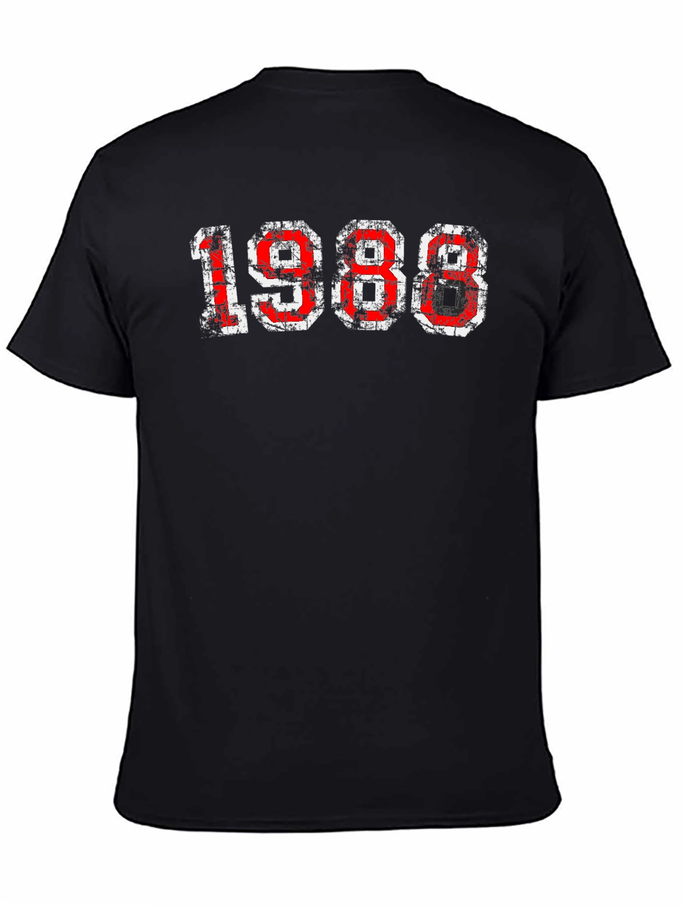 Vintage 1988 T-Shirt - Distressed Red and White Graphic Tee