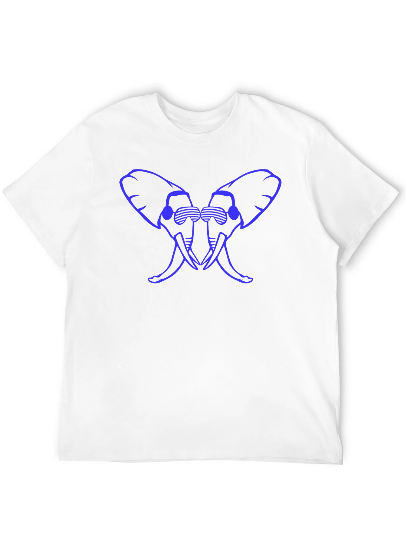Cool Elephant Silhouette Graphic Tee - Black Cotton
