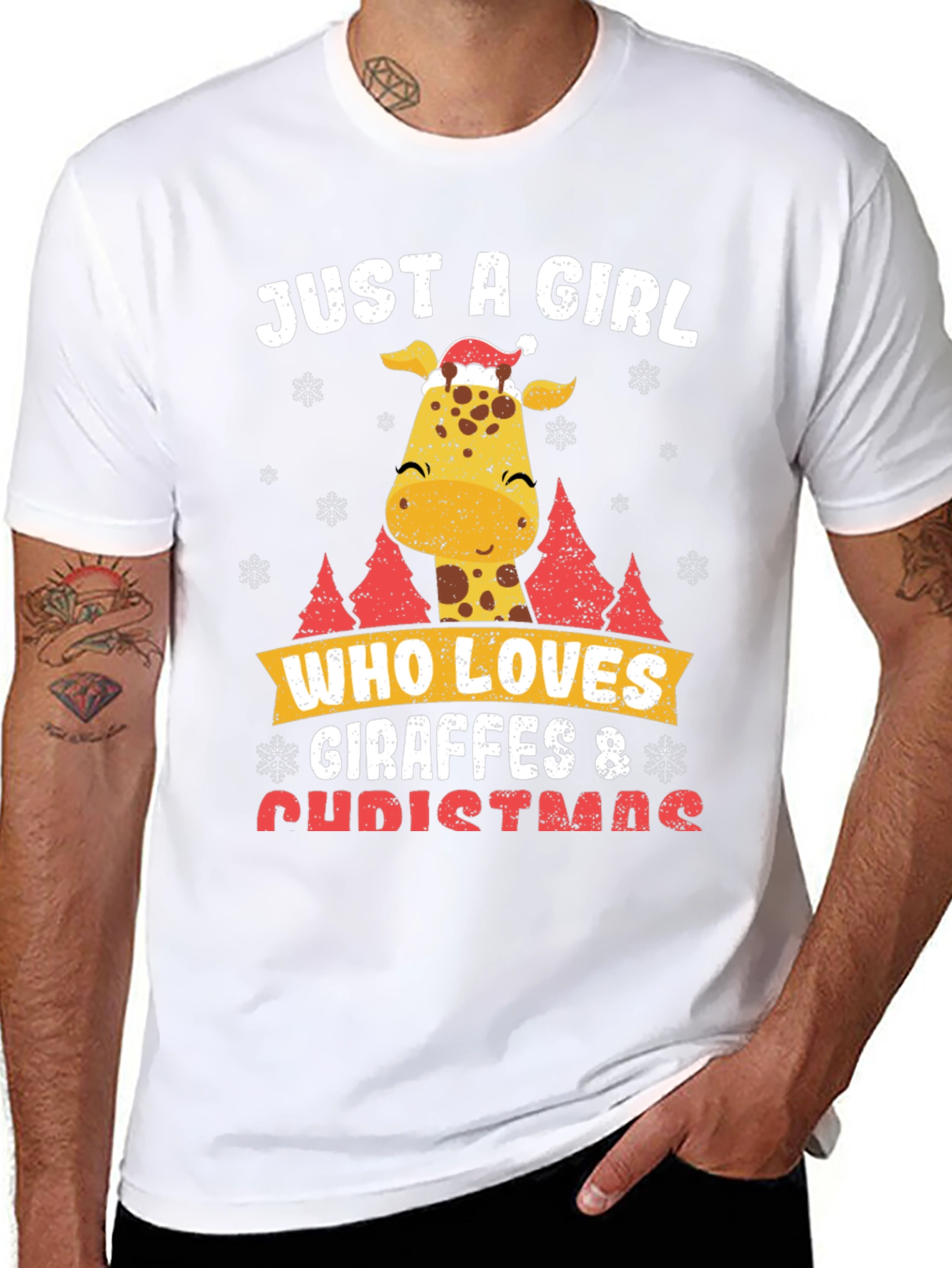 Giraffe Christmas T-Shirt