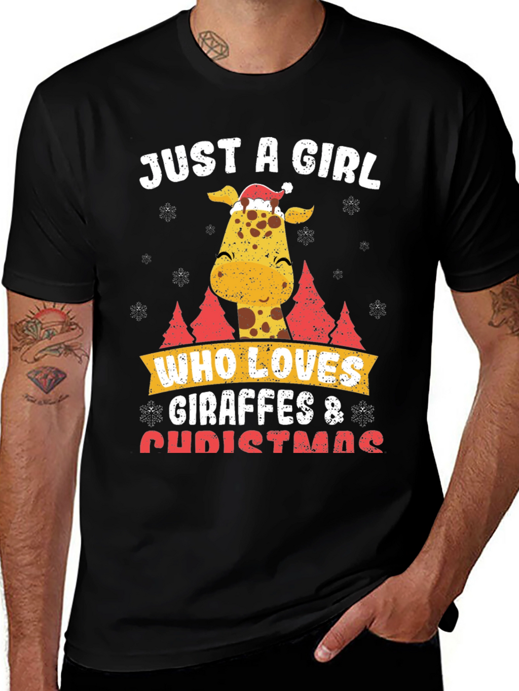 Giraffe Christmas T-Shirt
