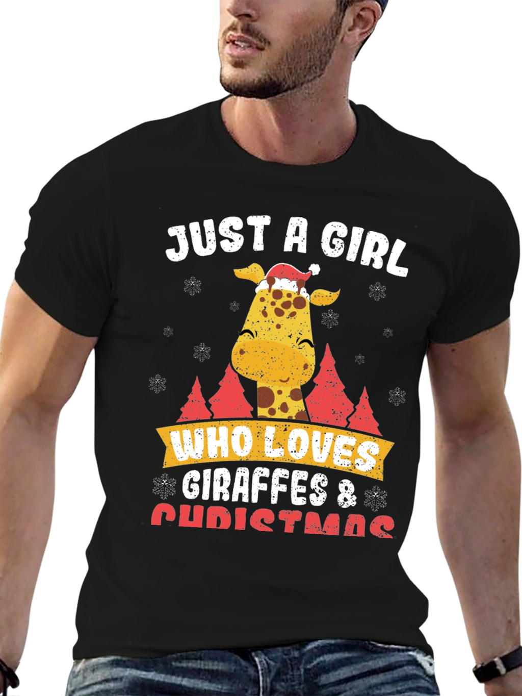 Giraffe Christmas T-Shirt