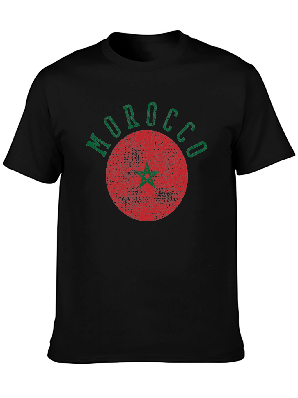 Morocco Graphic Tee - Retro Style Black T-Shirt