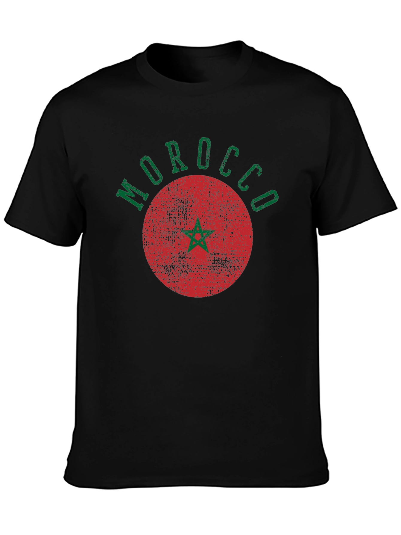 Morocco Graphic Tee - Retro Style Black T-Shirt