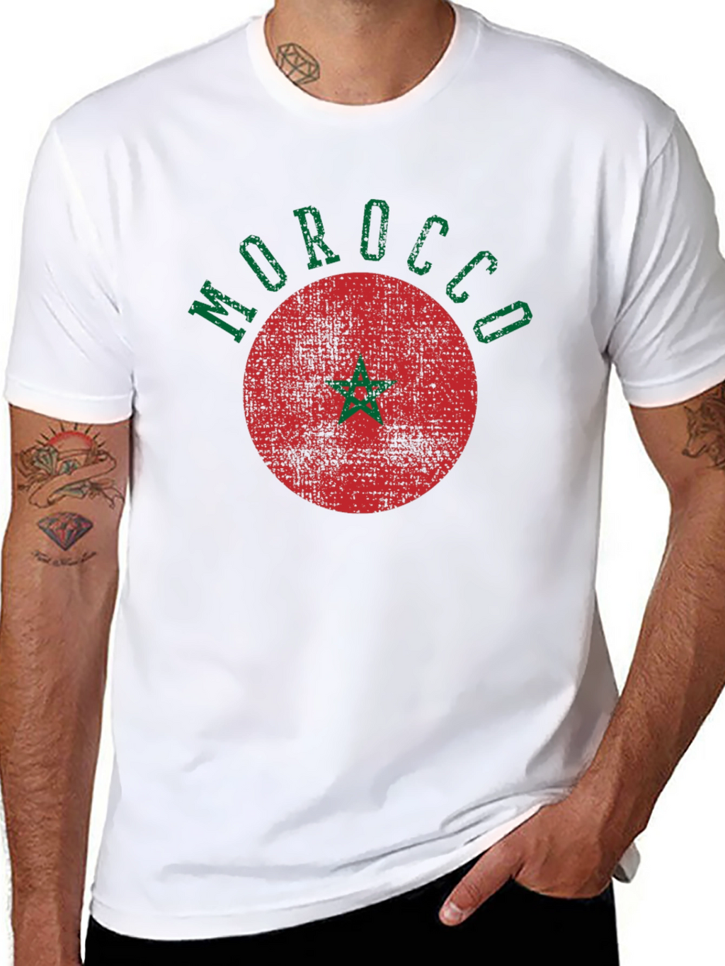 Morocco Graphic Tee - Retro Style Black T-Shirt