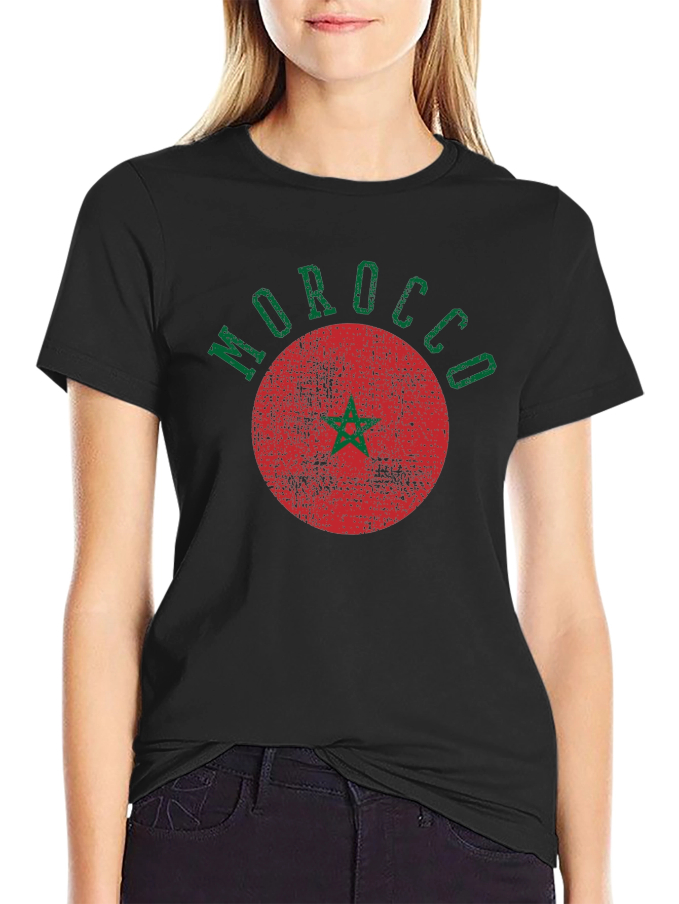 Morocco Graphic Tee - Retro Style Black T-Shirt