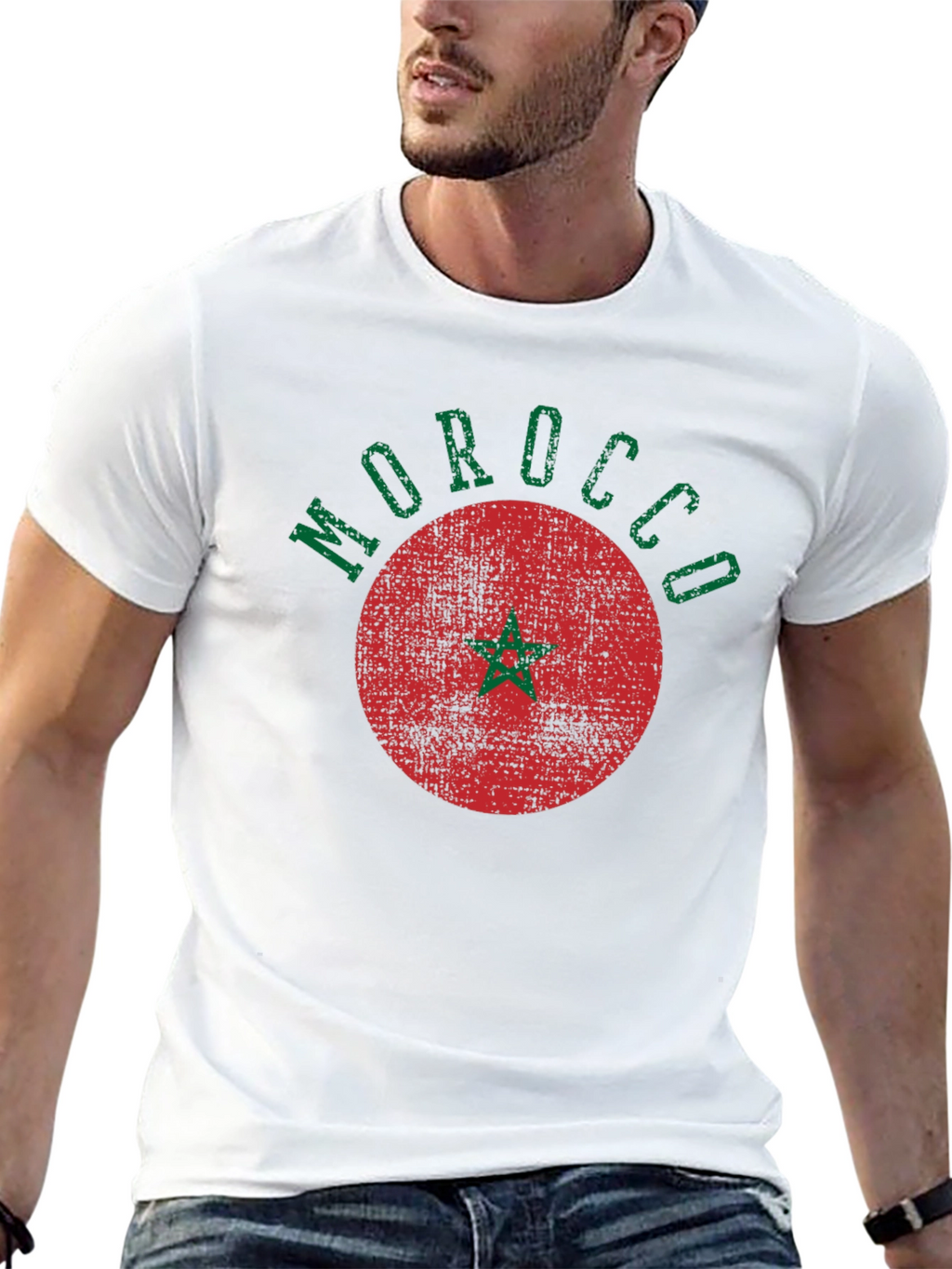 Morocco Graphic Tee - Retro Style Black T-Shirt