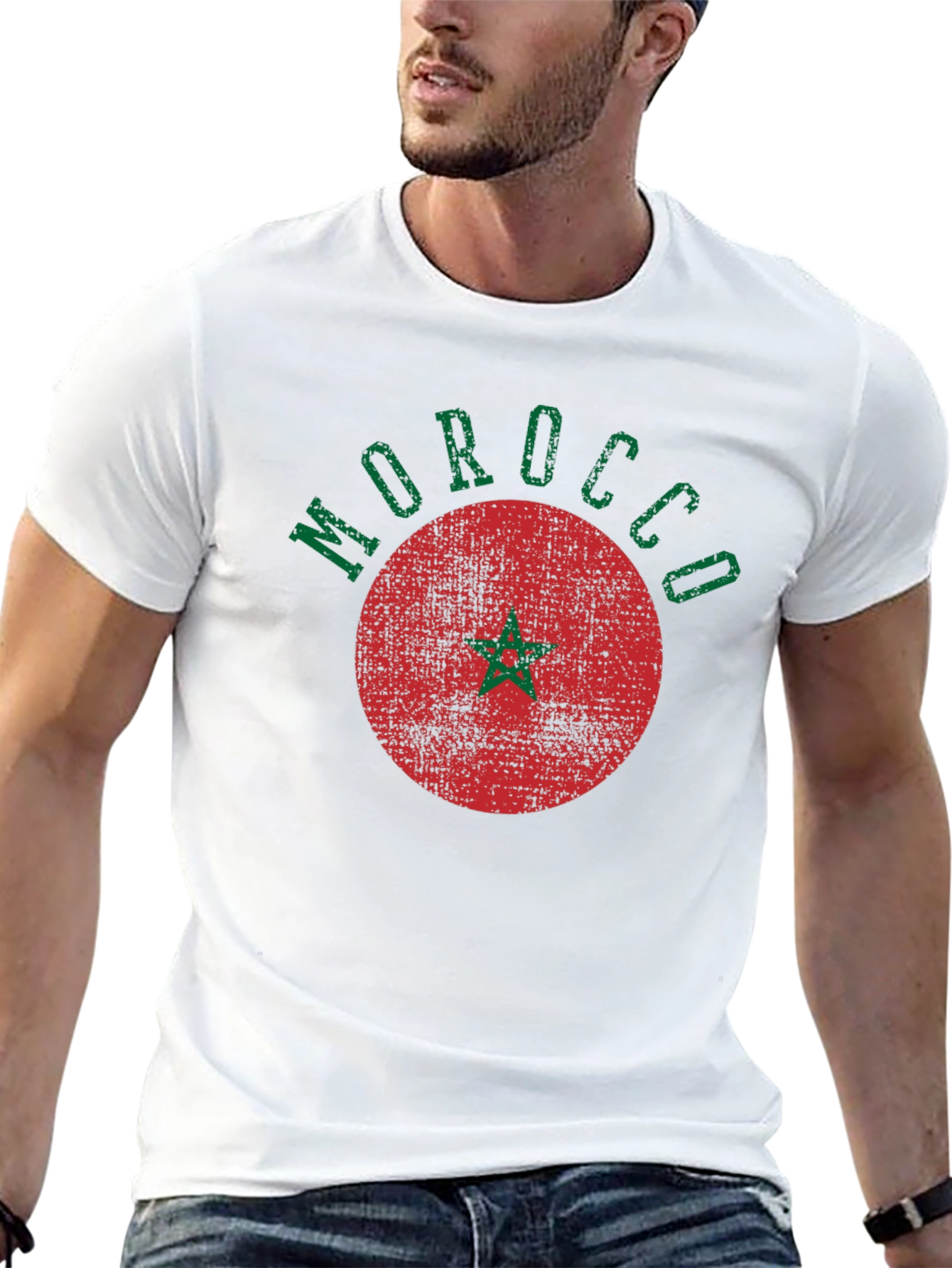 Morocco Graphic Tee - Retro Style Black T-Shirt