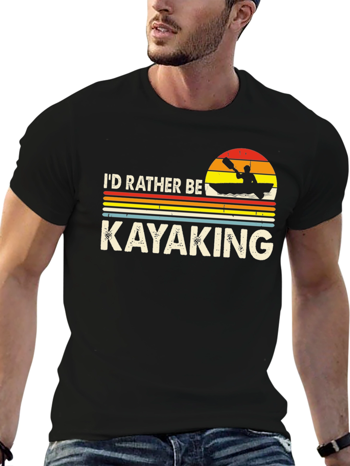 Id Rather Be Kayaking T-Shirt - Retro Design
