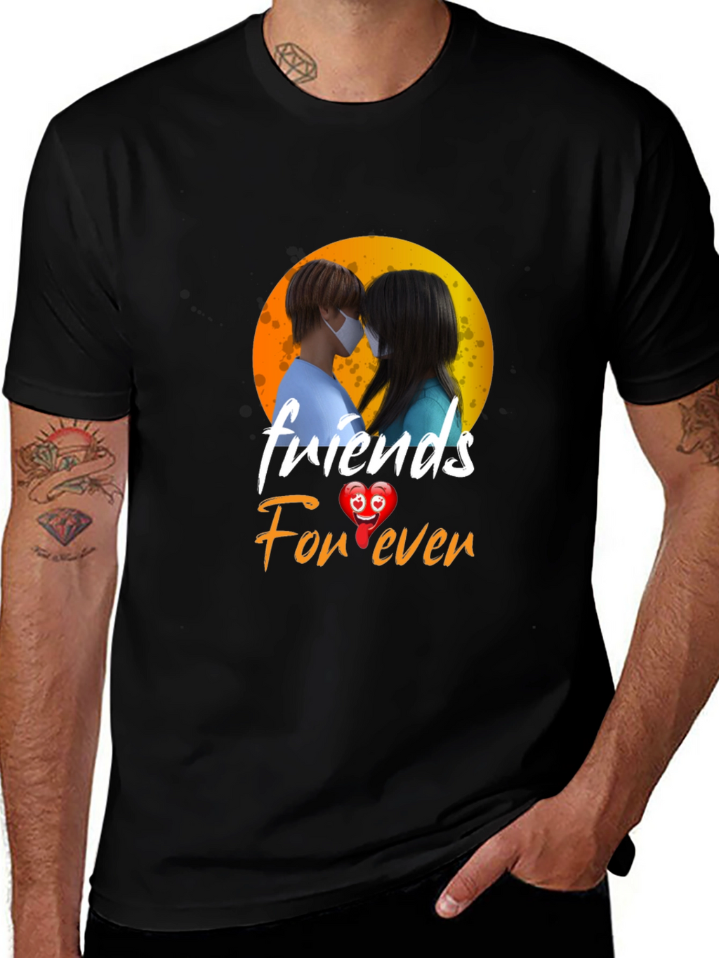 Friends Forever Graphic Tee - Black