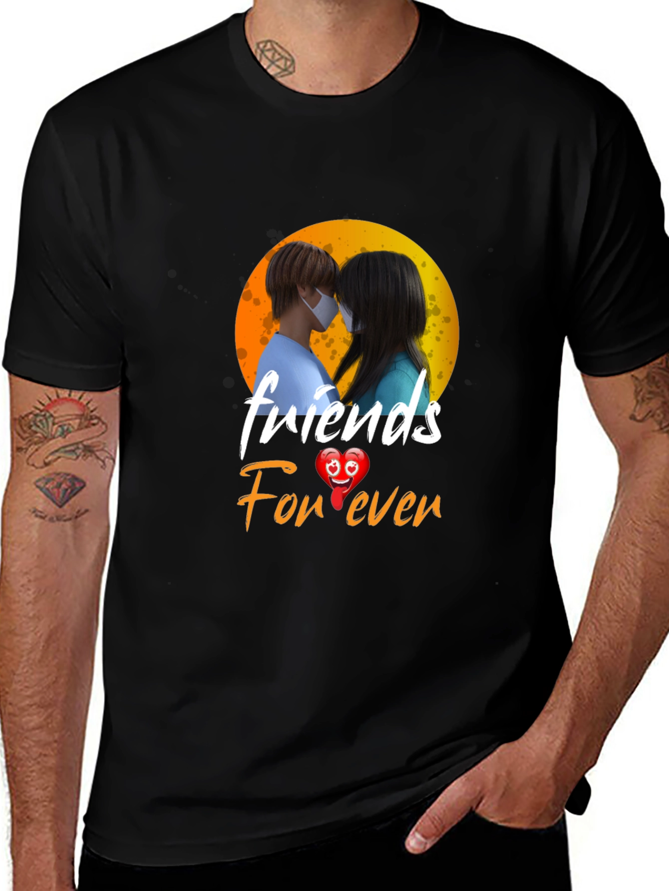 Friends Forever Graphic Tee - Black