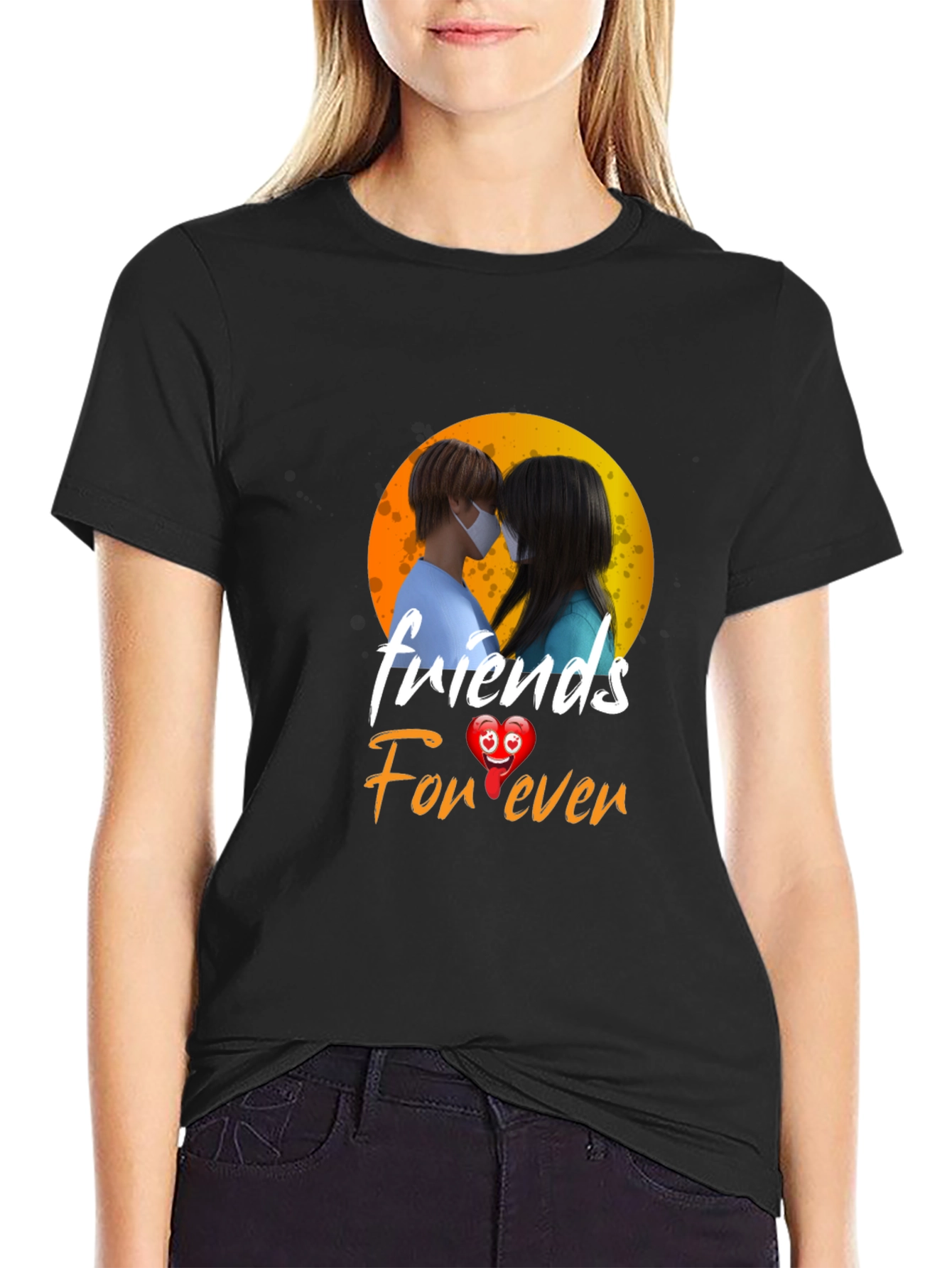 Friends Forever Graphic Tee - Black