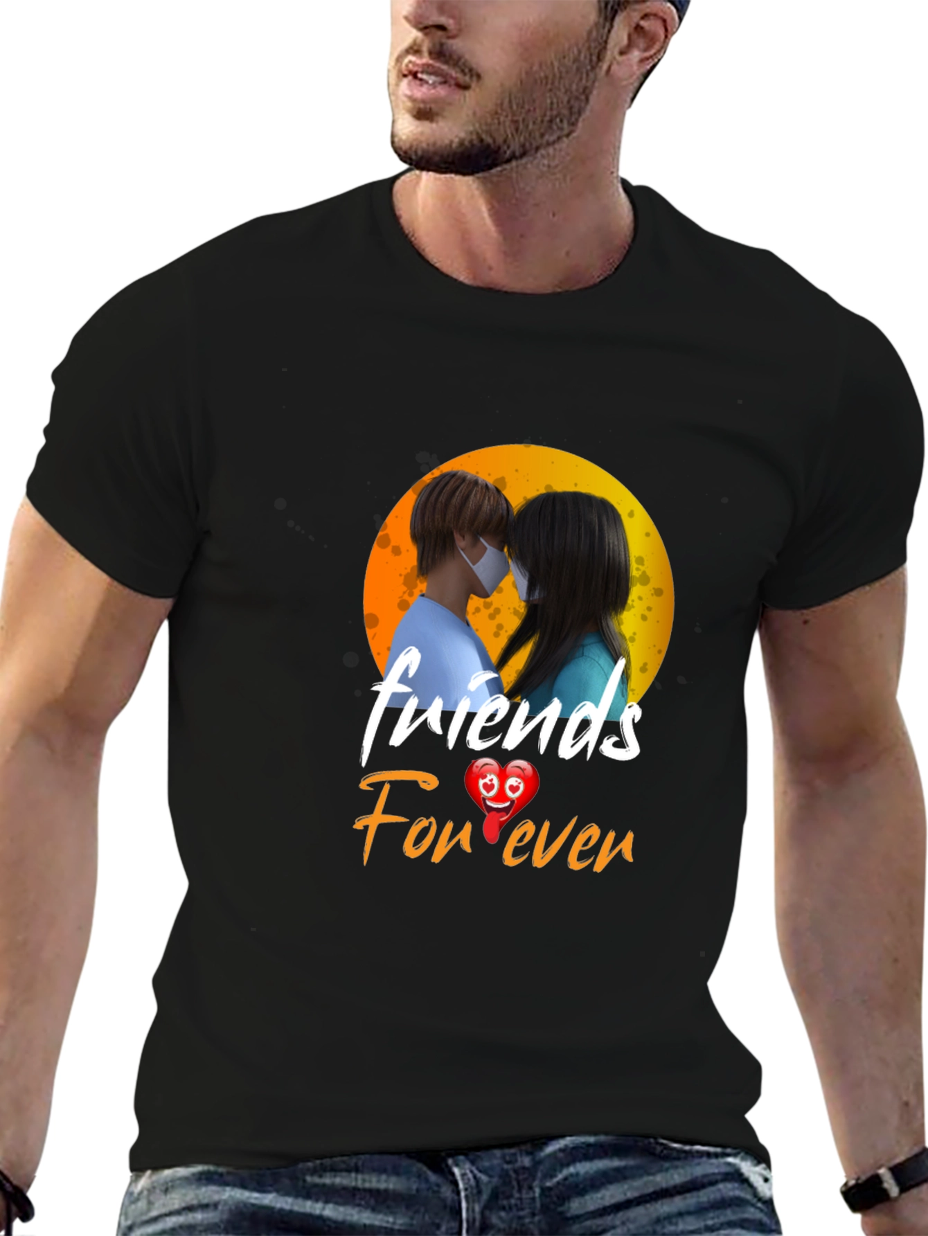 Friends Forever Graphic Tee - Black