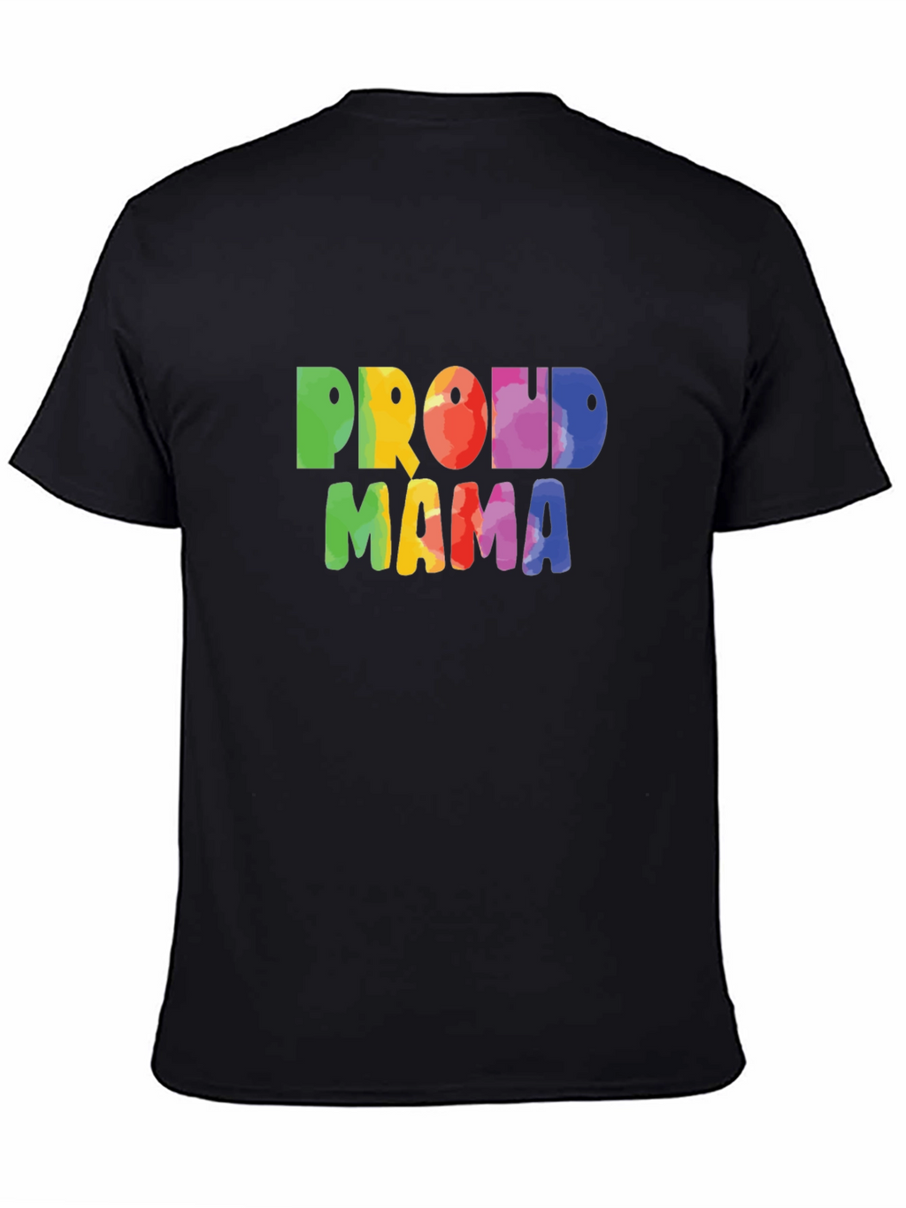 Proud Mama Rainbow Graphic Tee - Black
