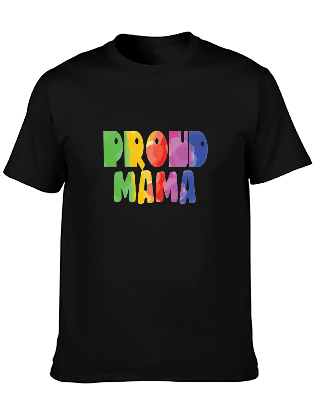 Proud Mama Rainbow Graphic Tee - Black