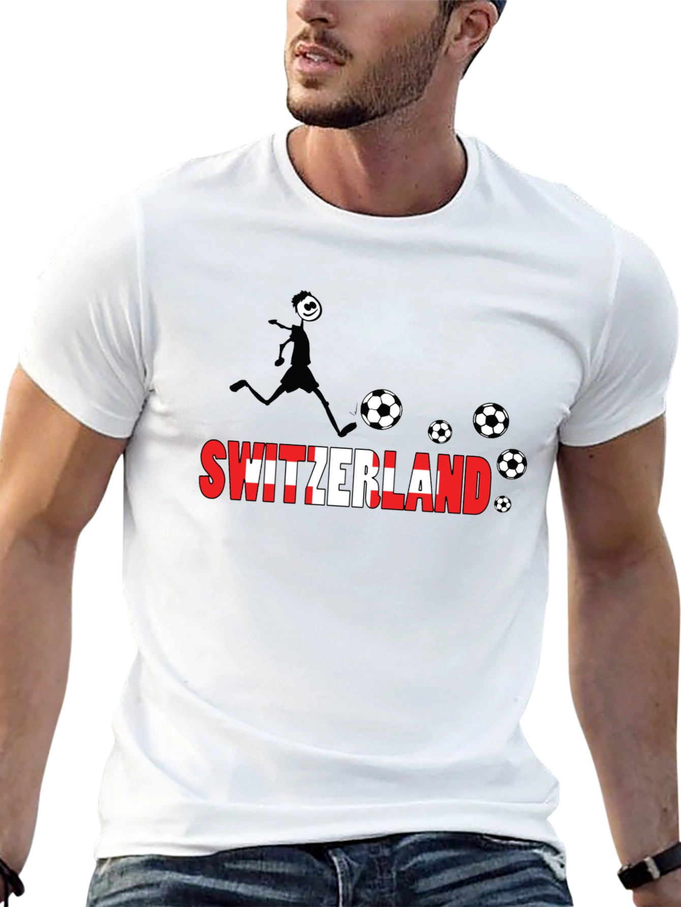 Switzerland Soccer Black T-Shirt