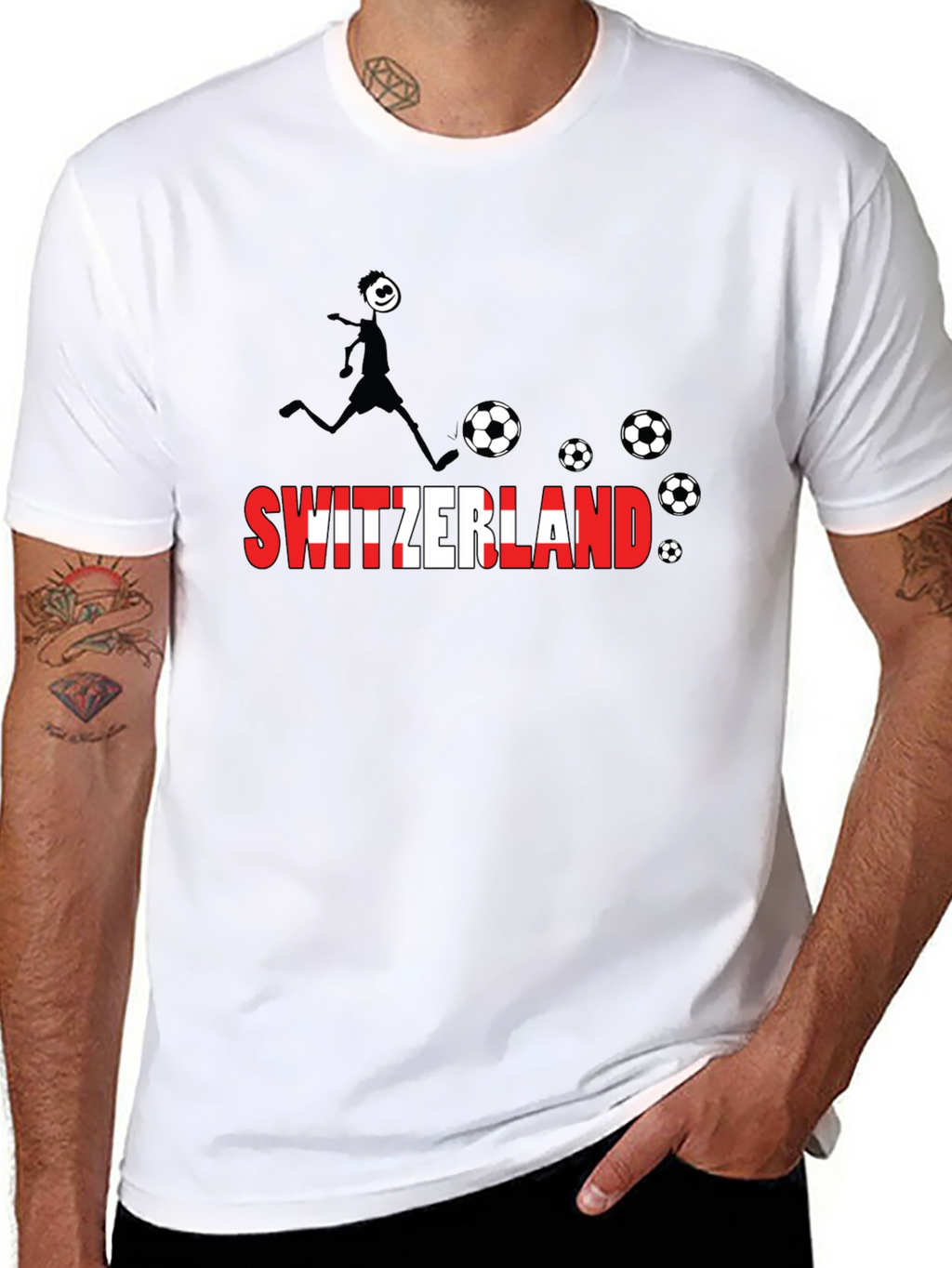 Switzerland Soccer Black T-Shirt